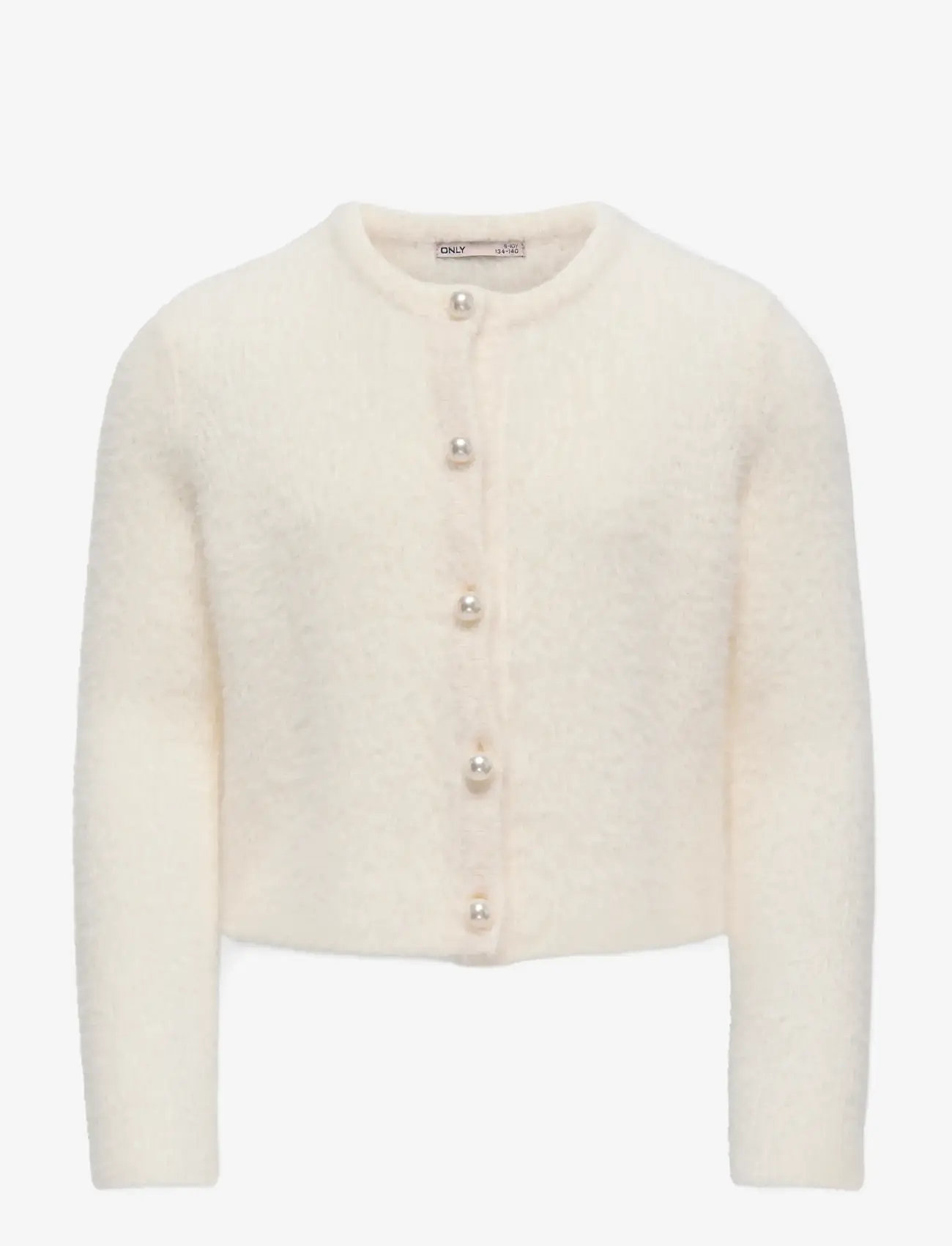 Kids Only - KOGPIUMO PETRA PEARL O-NECK CAR KNT NOOS - cardigans - cloud dancer - 1