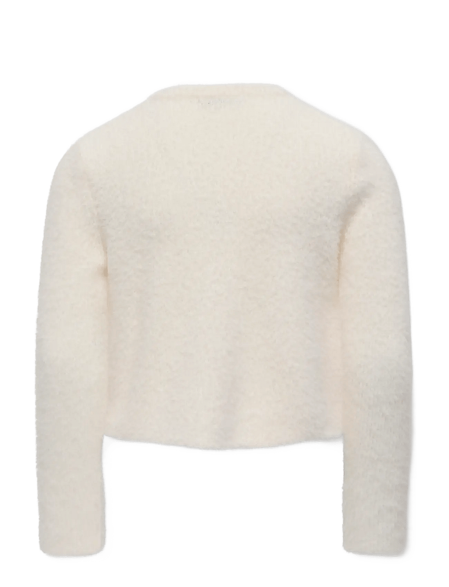 Kids Only - KOGPIUMO PETRA PEARL O-NECK CAR KNT NOOS - gilets - cloud dancer - 2