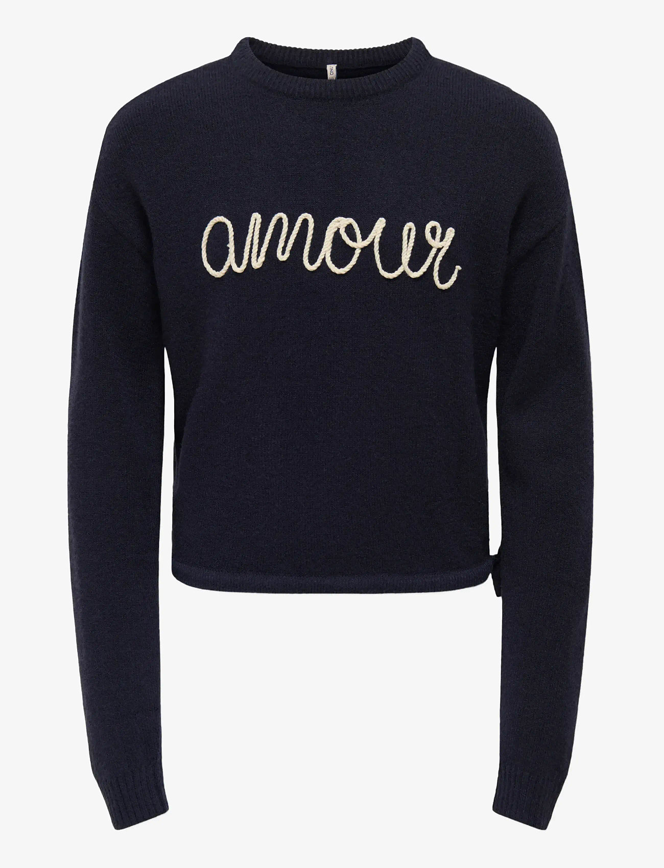 Kids Only - KOGKATIA LS TEXT O-NECK CP KNT - džemprid - night sky - 1