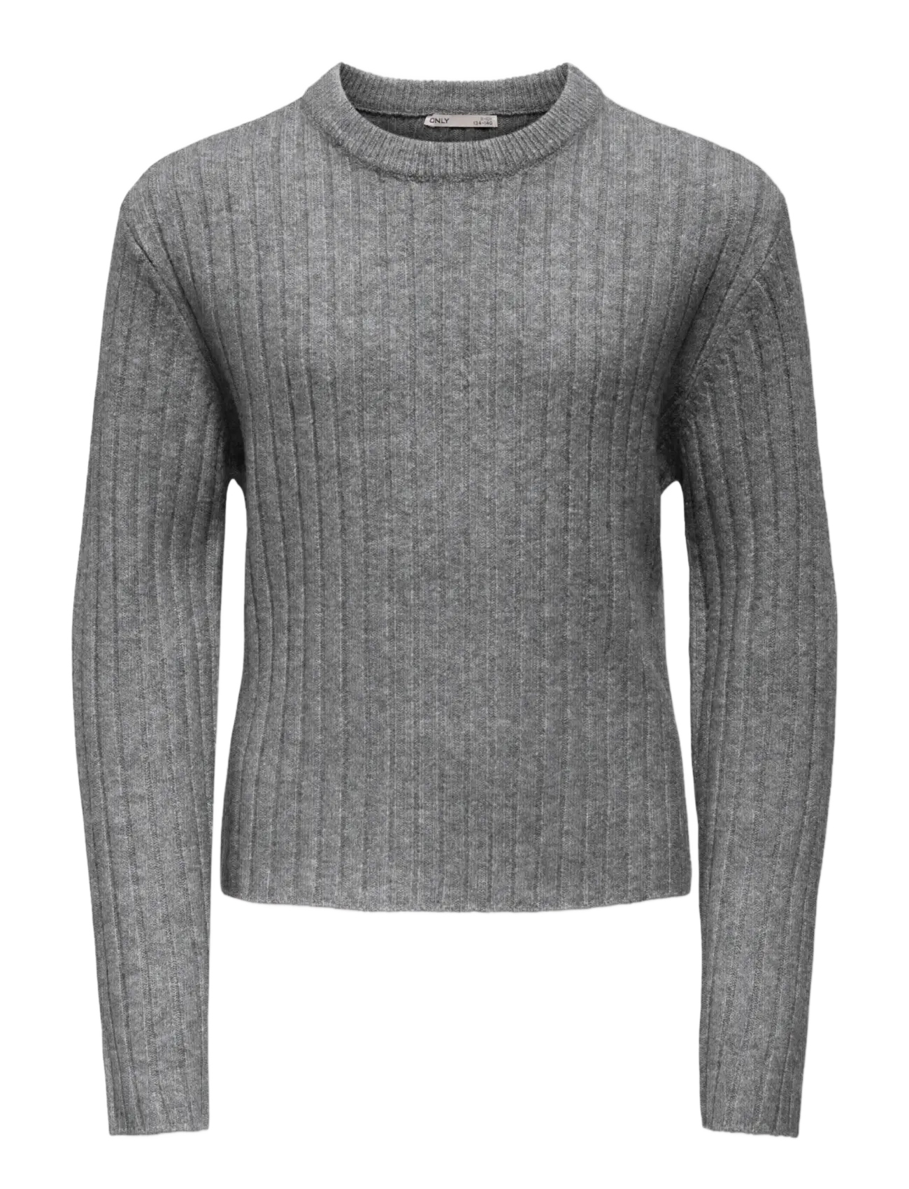 Kids Only KOGJEANETT LIFE LS RIB O-NECK CP KNT - Oberteile - MEDIUM GREY MELANGE / grey