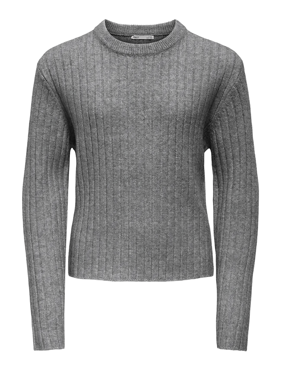Kids Only - KOGJEANETT LIFE LS RIB O-NECK CP KNT - pulls - medium grey melange - 0