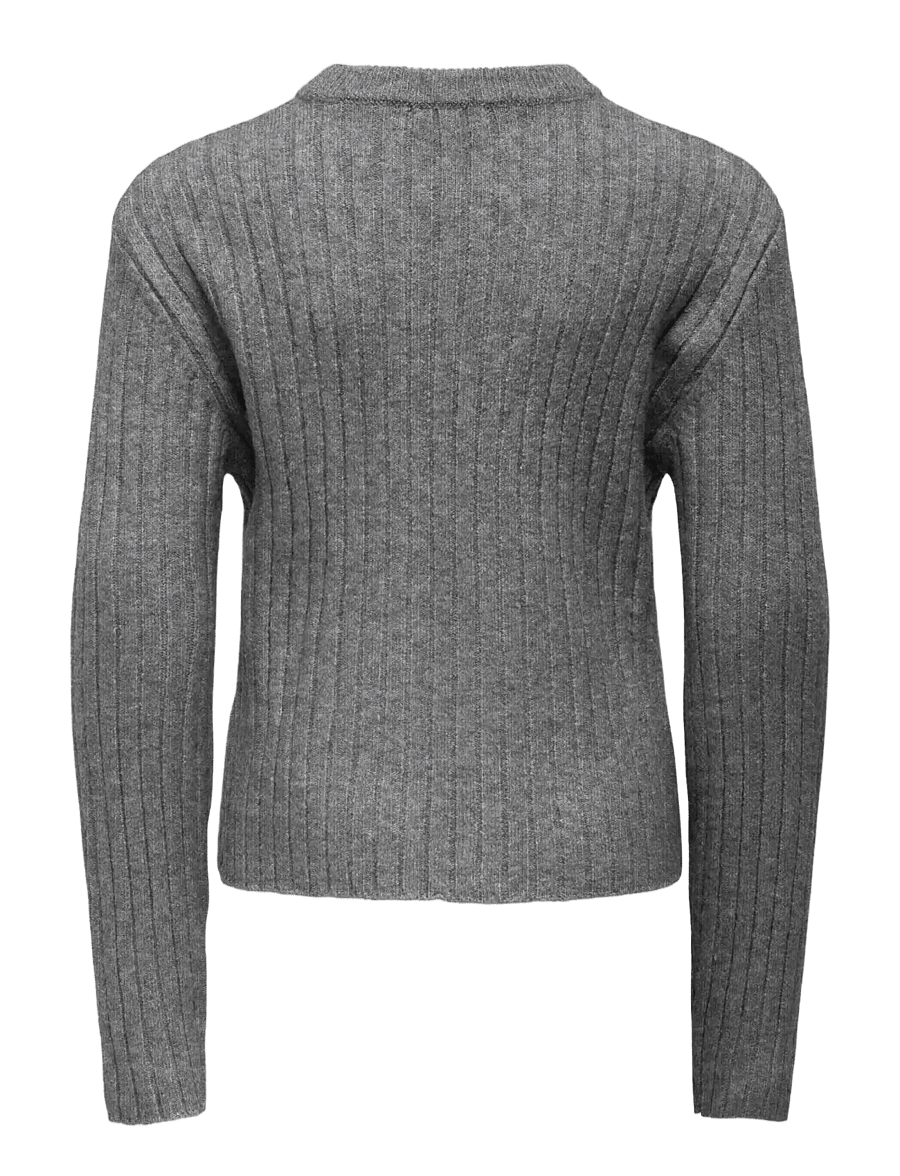 Kids Only - KOGJEANETT LIFE LS RIB O-NECK CP KNT - pulls - medium grey melange - 1