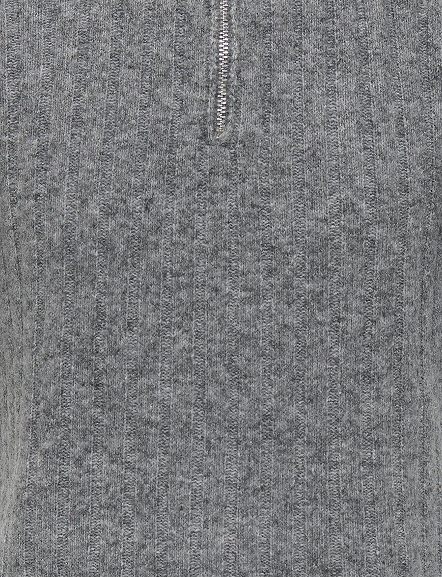 Kids Only - KOGJEANETT LIFE SL RIB ROLL VEST CP KNT - trøjer - medium grey melange - 2