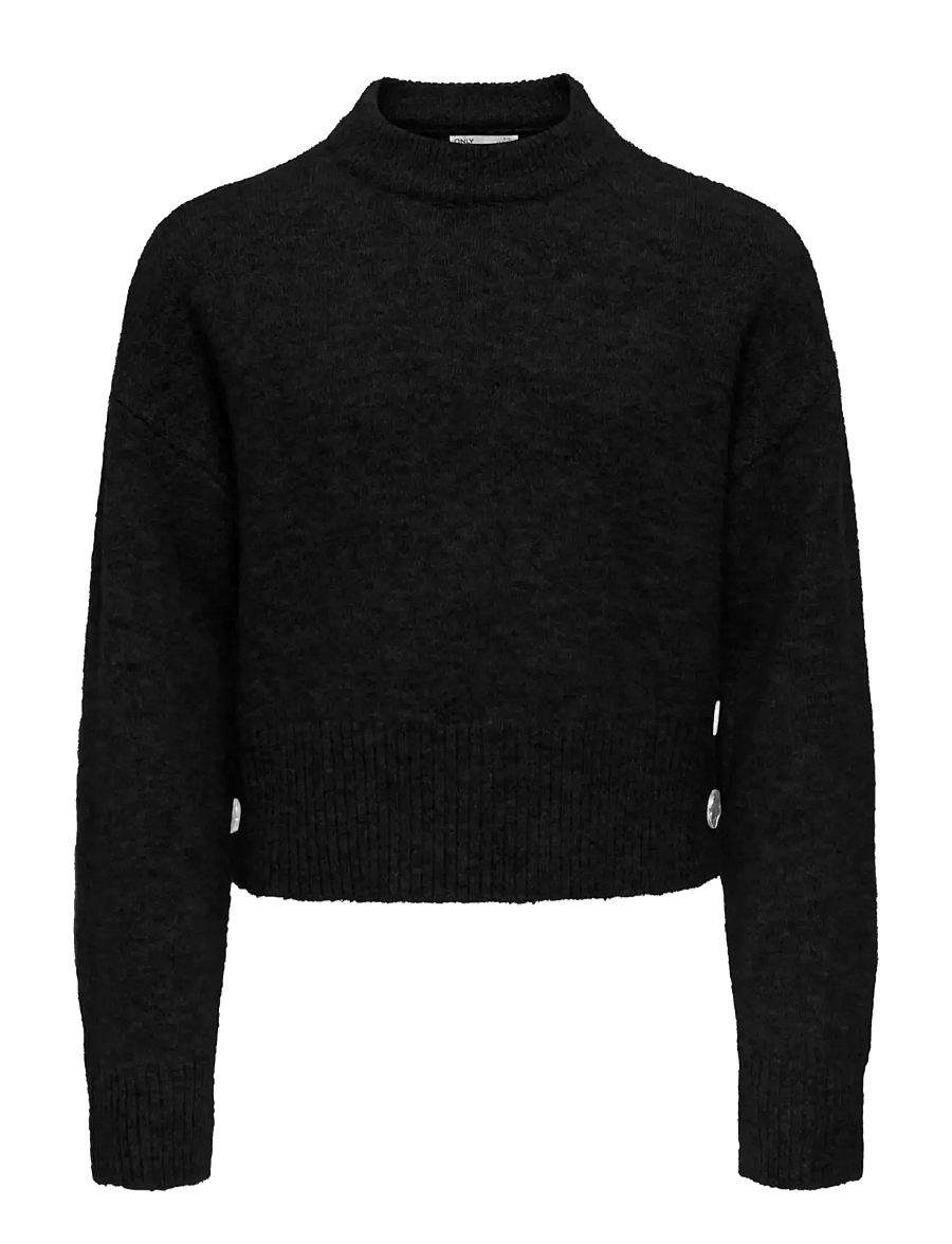Kids Only - KOGRENE LIFE LS BUTTON O-NECK CP KNT - pulls - black - 0