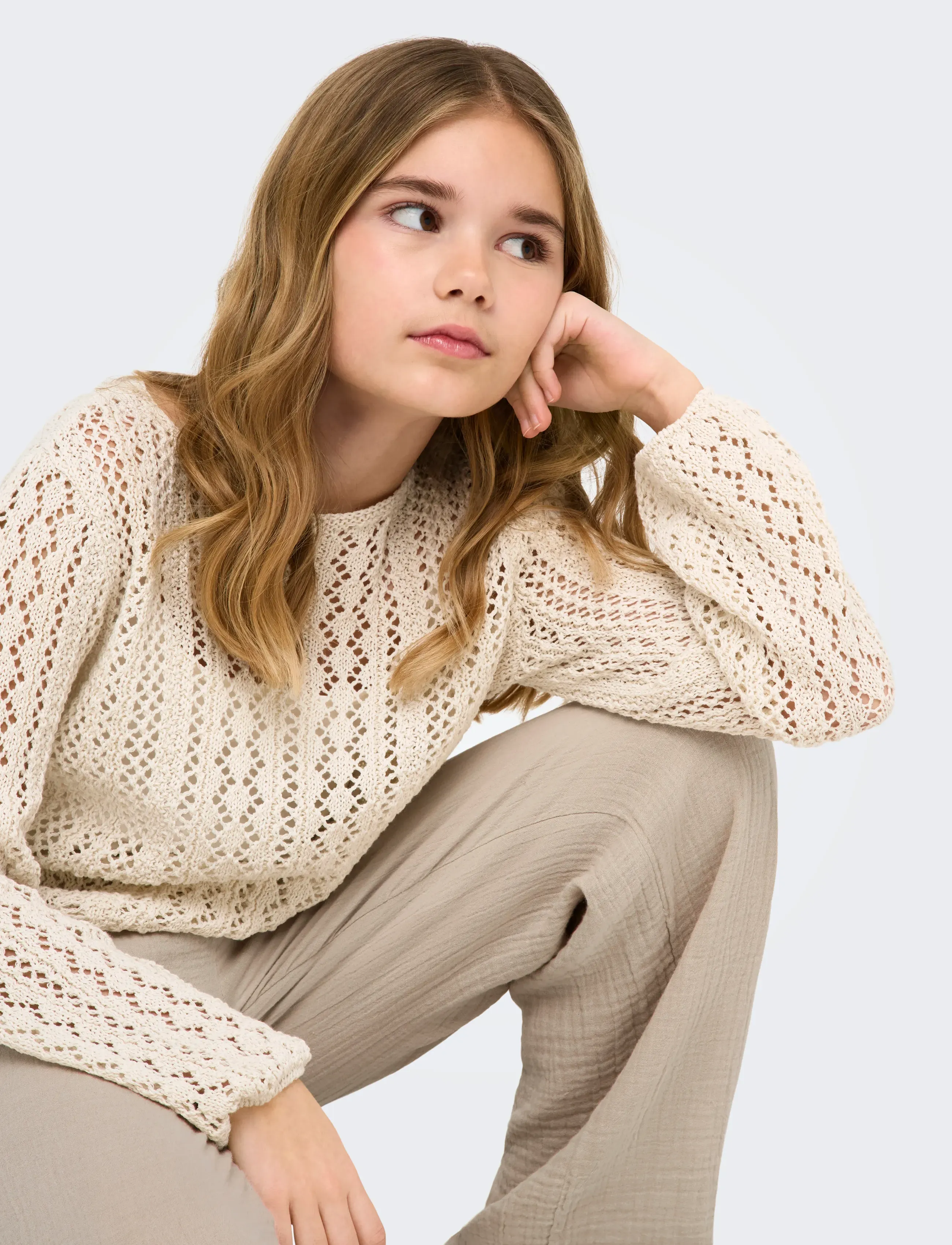 Kids Only - KOGNOLA WA LIFE L/S PULLOVER KNT - pullover - ecru - 5