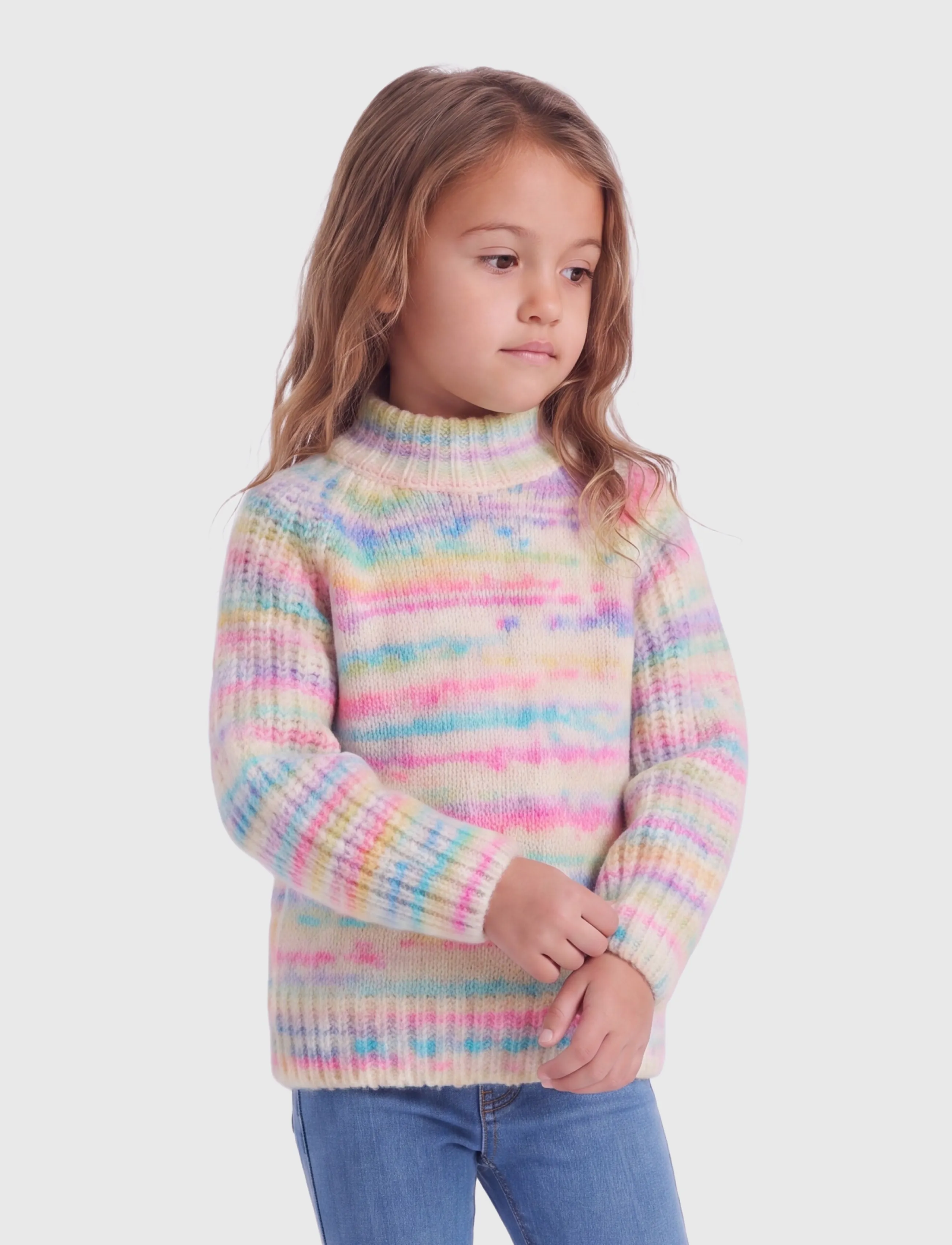 Kids Only KMGCARMA-LIA L/S O-NECK CP KNT - Stickade tröjor - PUMICE STONE / multi