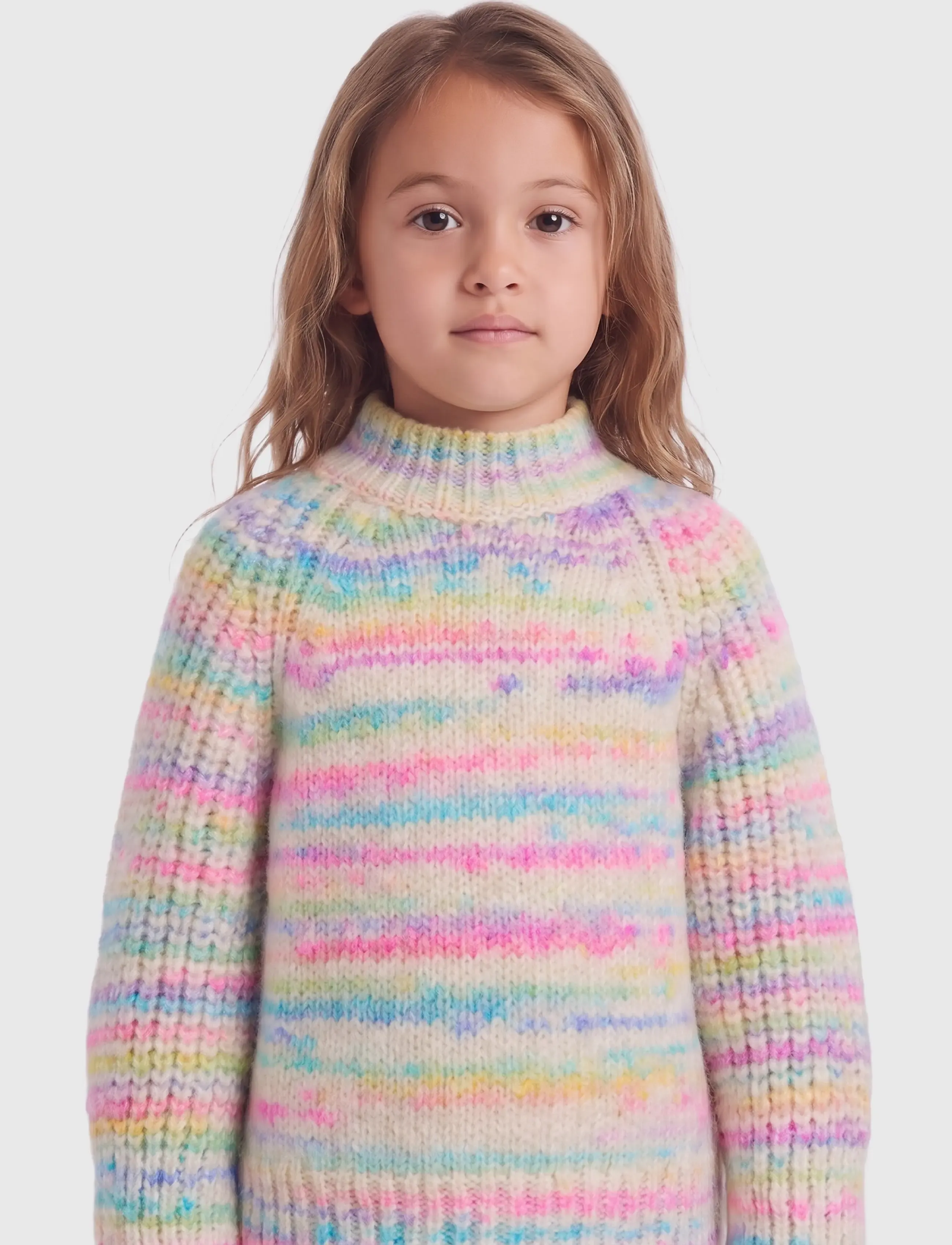 Kids Only KMGCARMA-LIA L/S O-NECK CP KNT - Fyrir hann - PUMICE STONE / multi