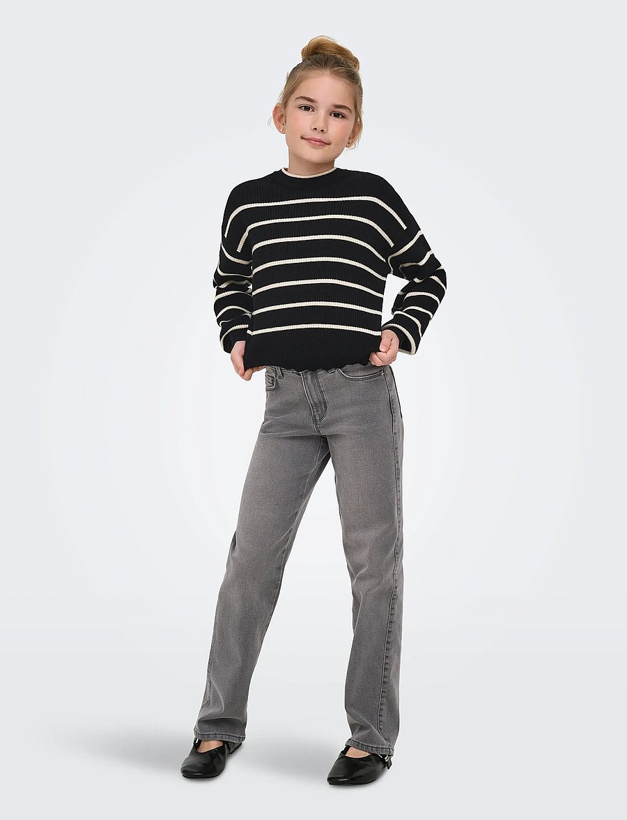 Kids Only - KOGIBI LS O-NECK PULLOVER CP KNT NOOS - trøjer - black - 4