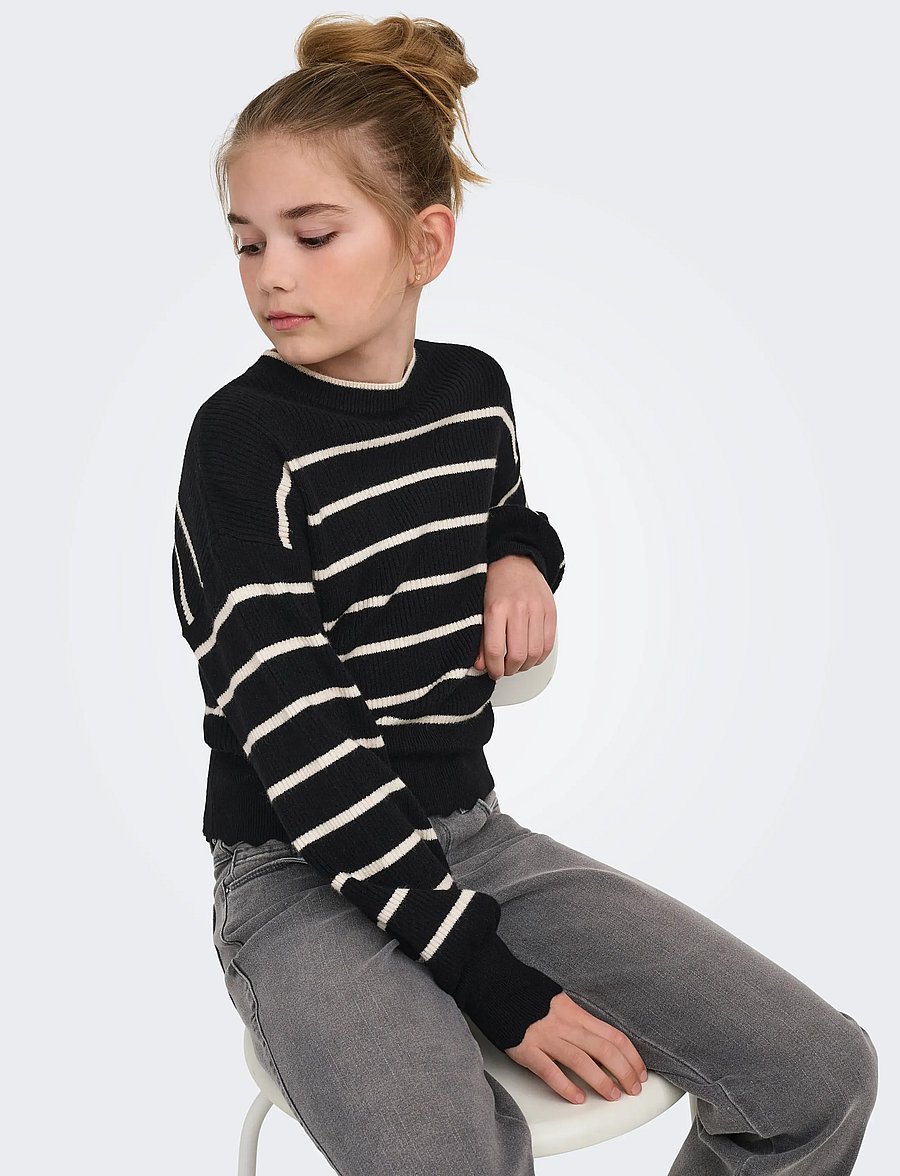 Kids Only - KOGIBI LS O-NECK PULLOVER CP KNT NOOS - trøjer - black - 5