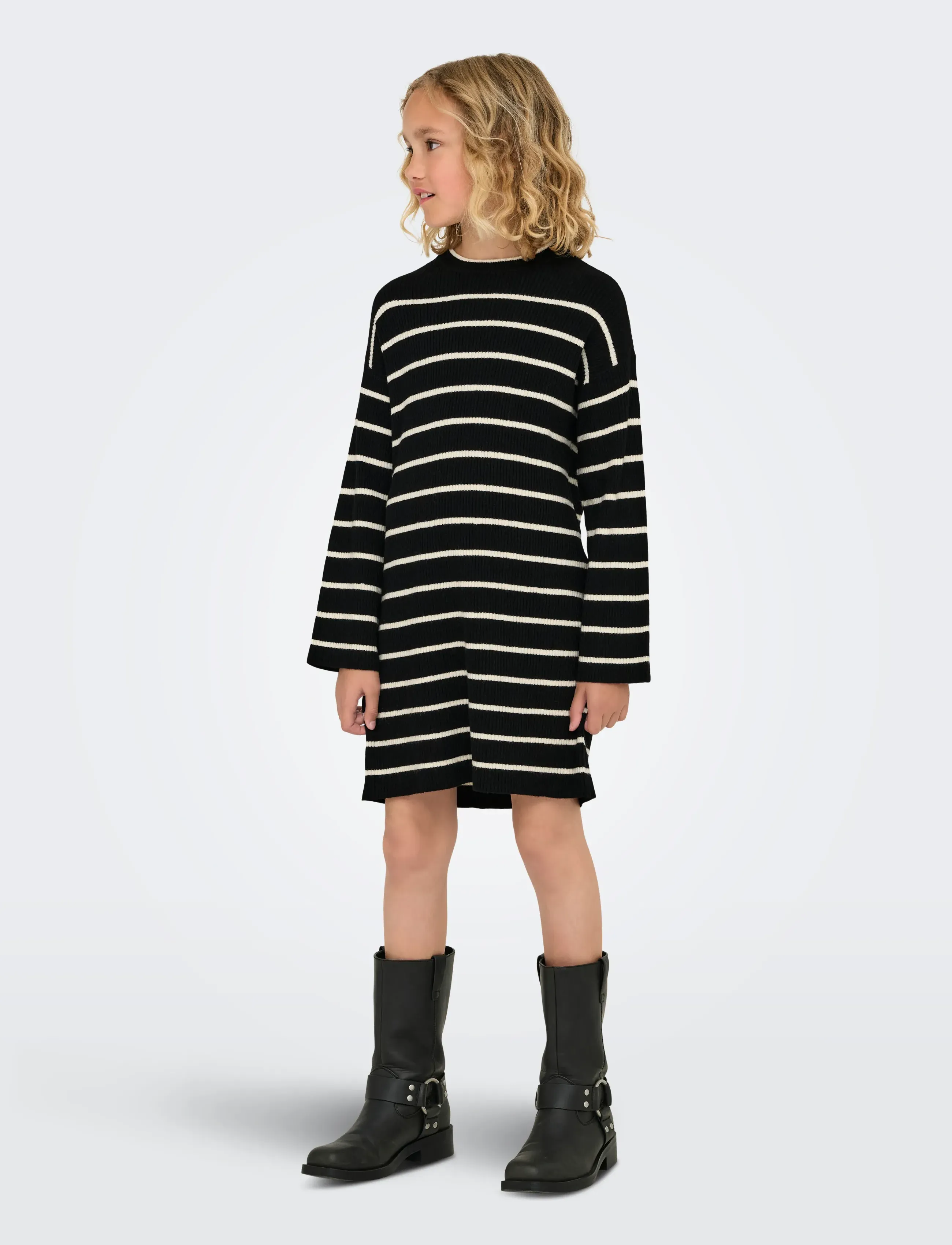 Kids Only KOGIBI LS O-NECK DRESS CP KNT - Klänningar & Kjolar - BLACK / black