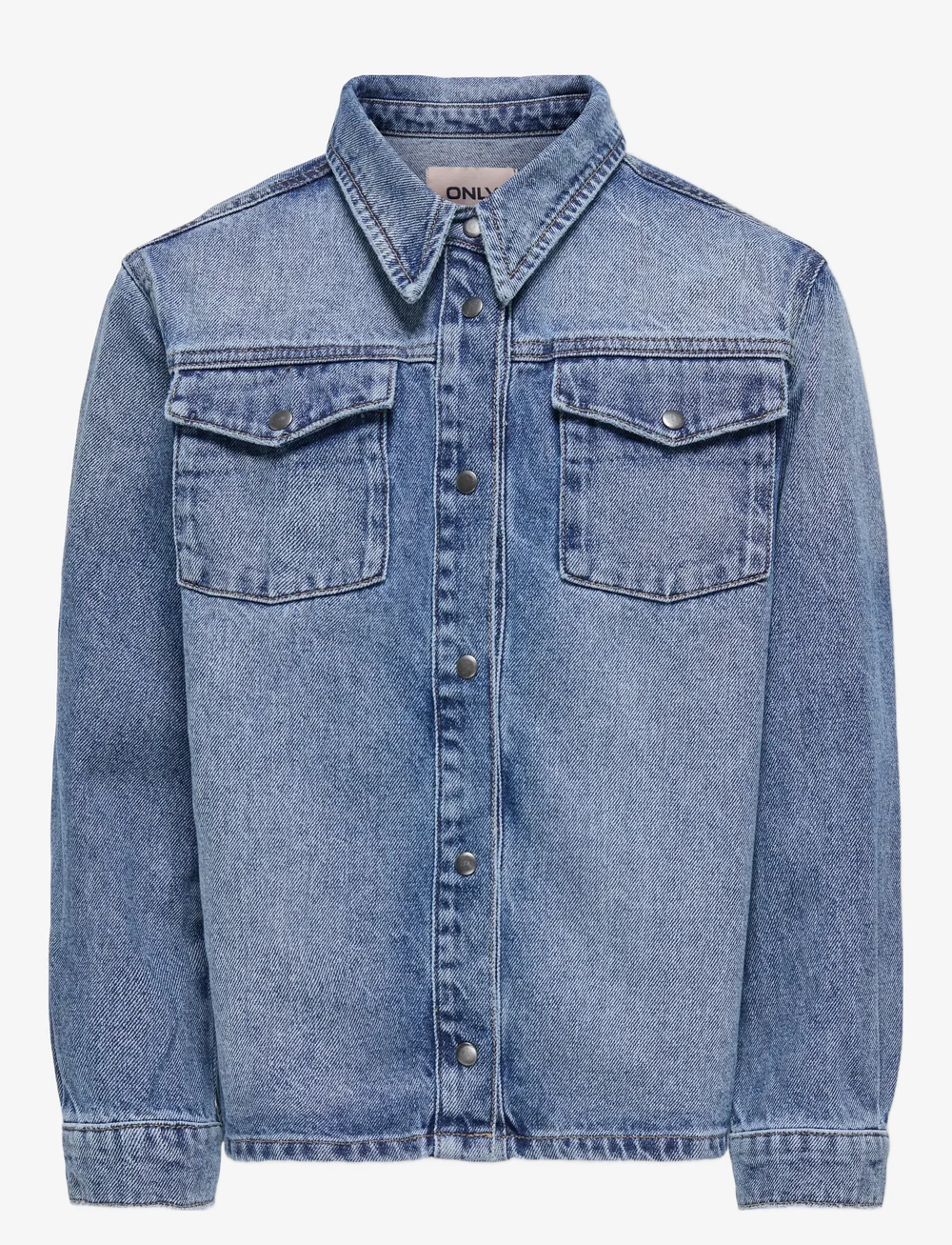 Kids Only - KOGELLA L/S POCKET SHIRT TAI519 DNM - langärmlige hemden - medium blue denim - 0