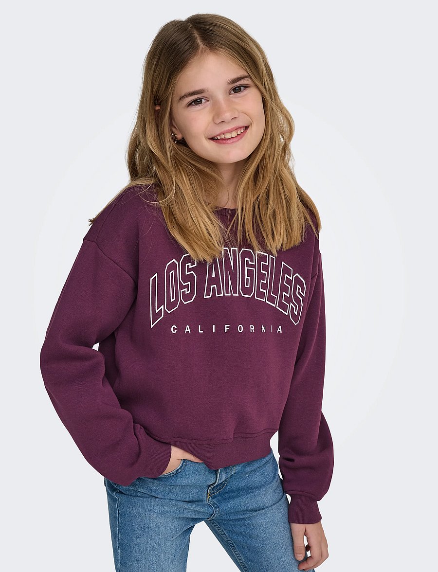 Kids Only - KOGSWEAT LS CREW OVZ STAT SWT NOOS - mauve wine - 4