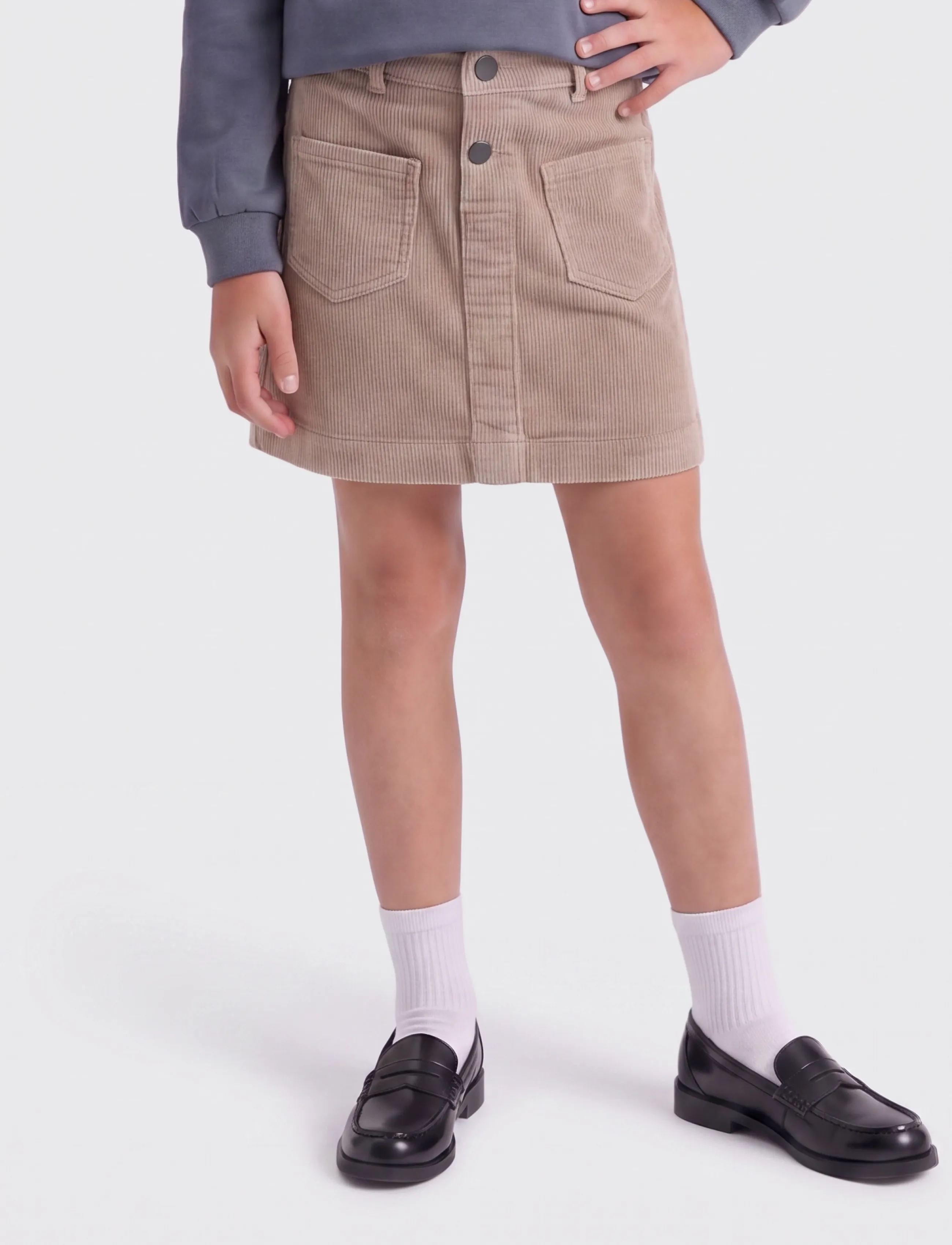 Kids Only KOGAMAZING GLOBAL HW CORD SKIRT PNT NOOS - Kleider & Röcke - GOAT / beige