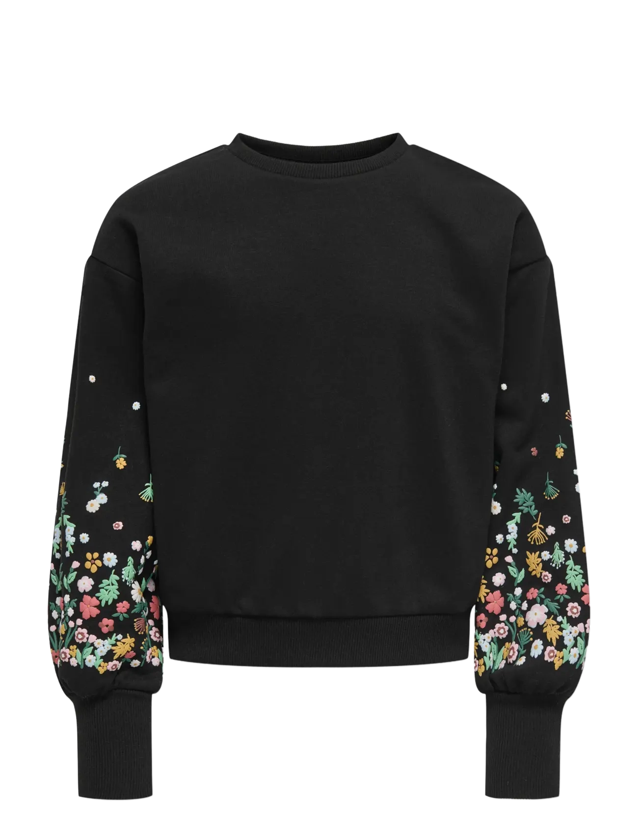 Kids Only KOGBROOKE L/S O-NECK FLOWER SWT NOOS - Teens 140-176 - BLACK / black