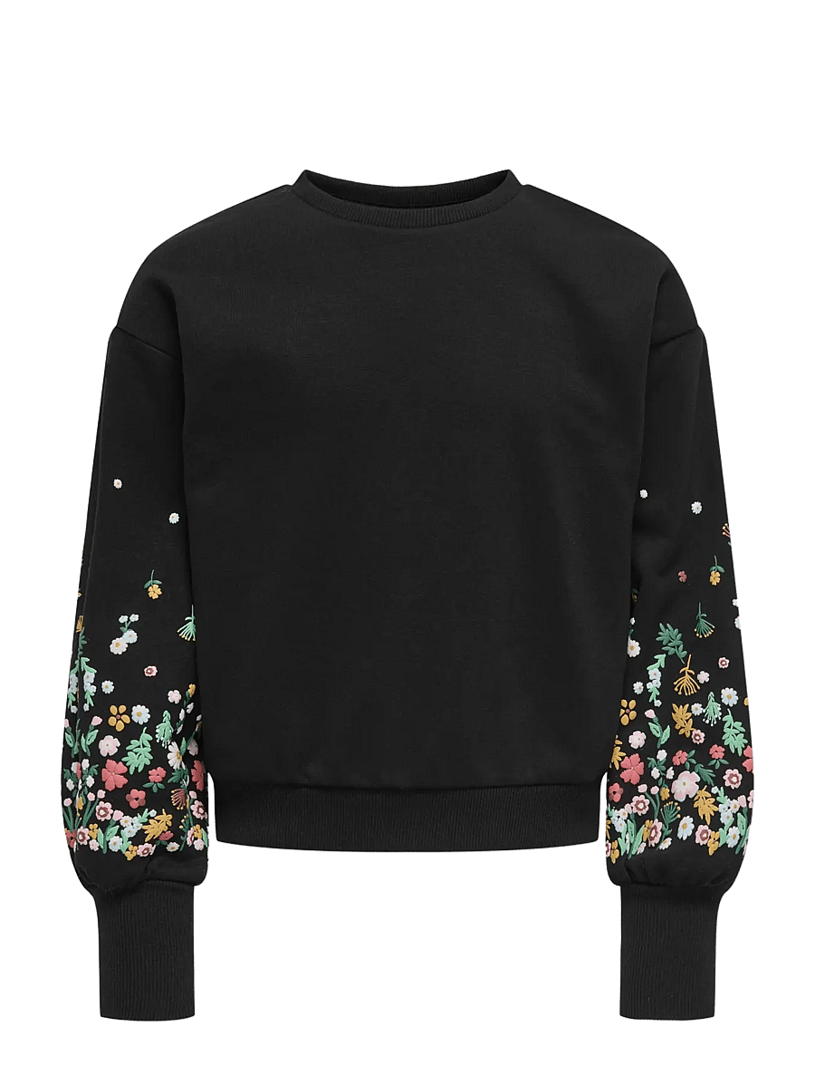 Kids Only - KOGBROOKE L/S O-NECK FLOWER SWT NOOS - black - 1