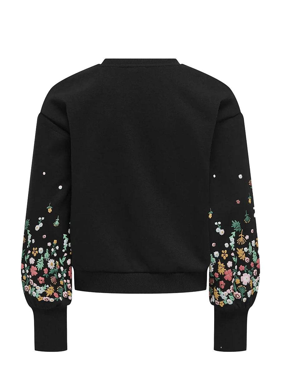 Kids Only - KOGBROOKE L/S O-NECK FLOWER SWT NOOS - black - 2