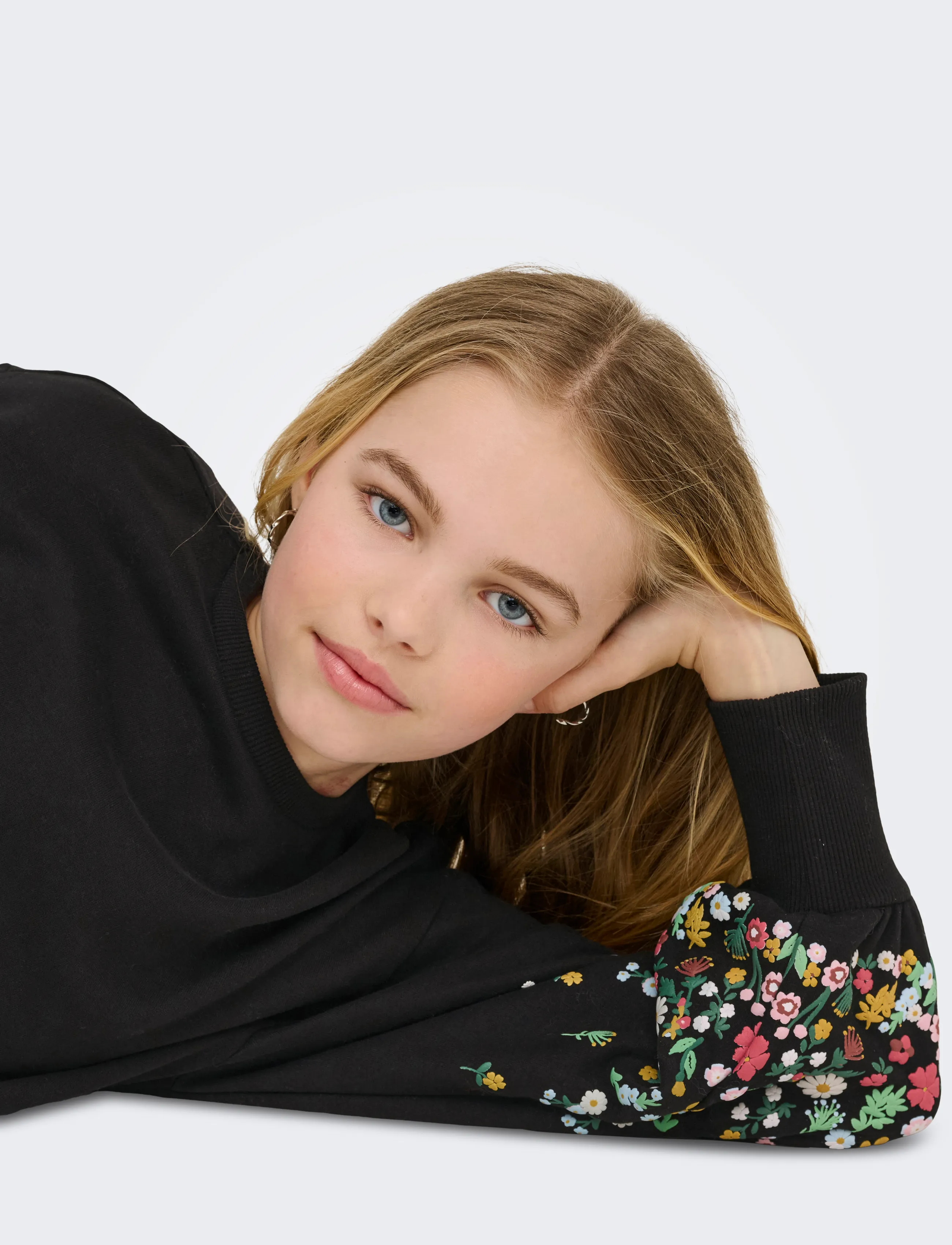 Kids Only - KOGBROOKE L/S O-NECK FLOWER SWT NOOS - black - 5