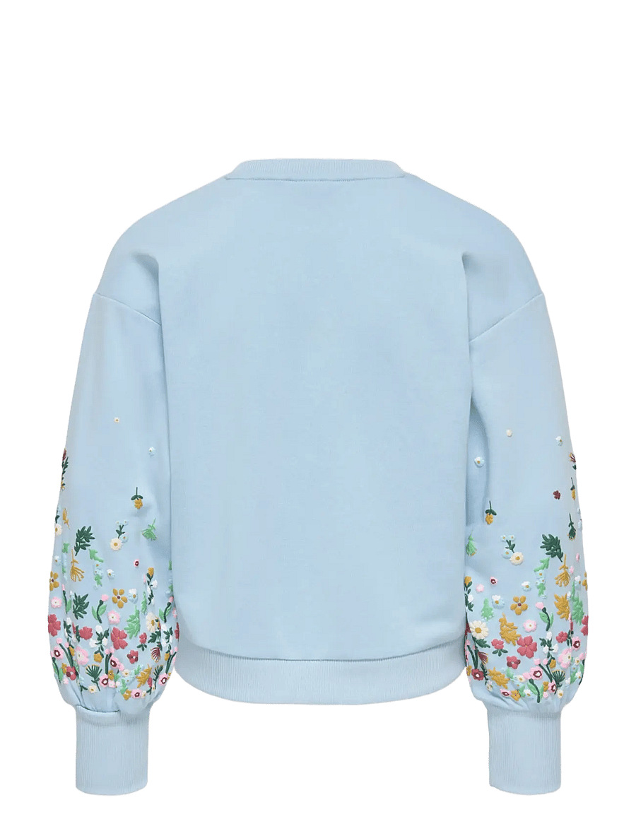 Kids Only - KOGBROOKE L/S O-NECK FLOWER SWT NOOS - sweatshirts - cashmere blue - 2
