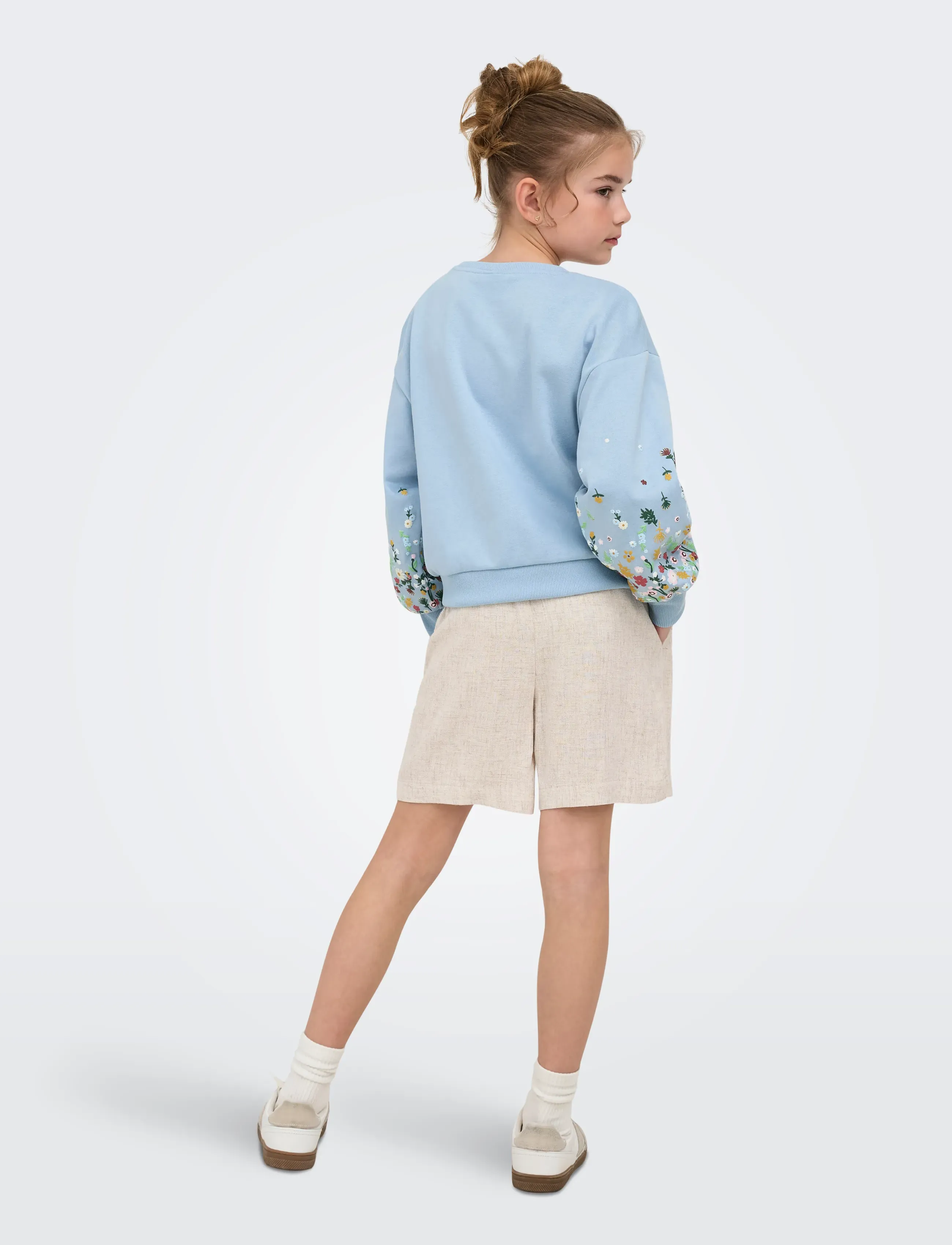 Kids Only - KOGBROOKE L/S O-NECK FLOWER SWT NOOS - sweatshirts - cashmere blue - 3