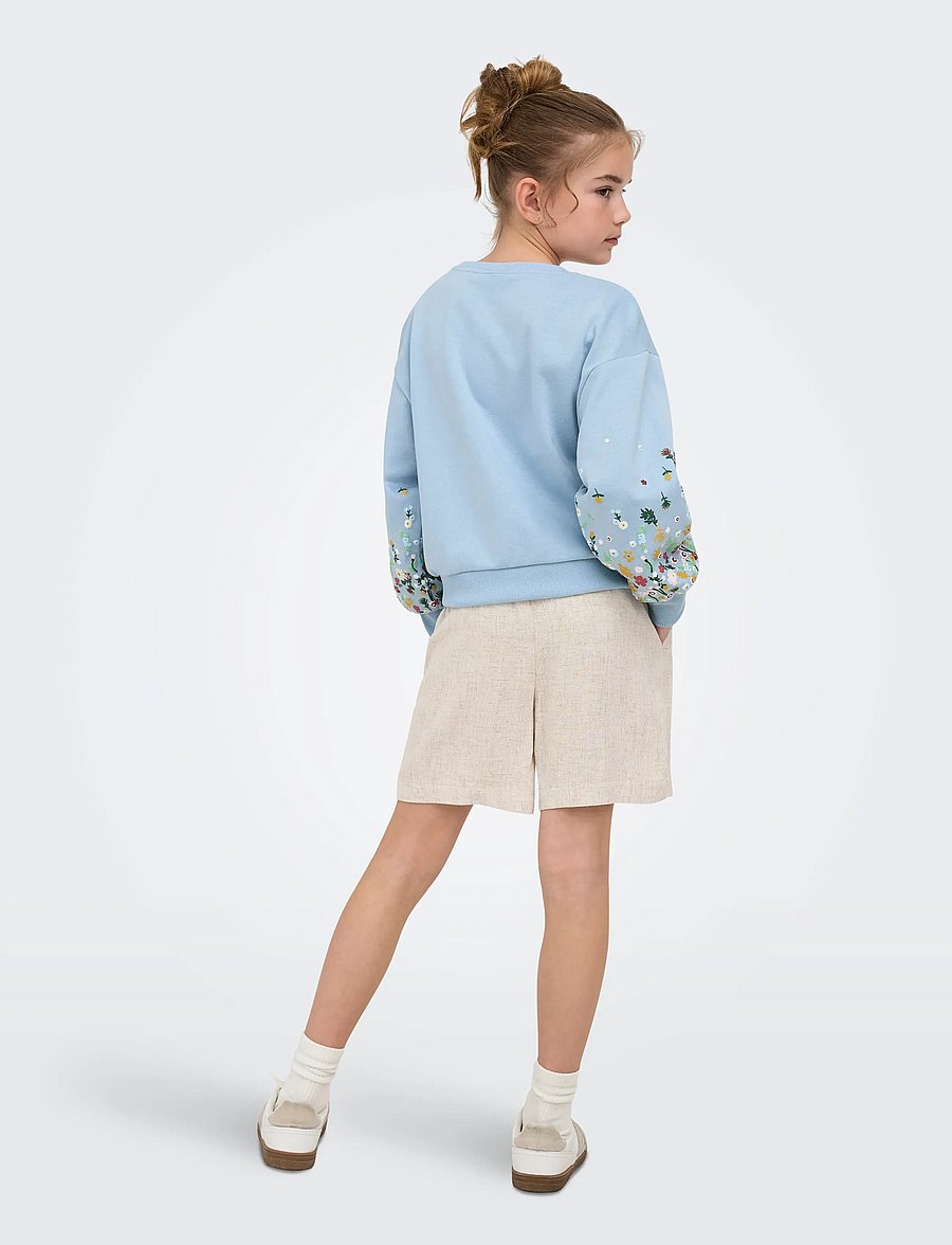 Kids Only - KOGBROOKE L/S O-NECK FLOWER SWT NOOS - sweatshirts - cashmere blue - 3
