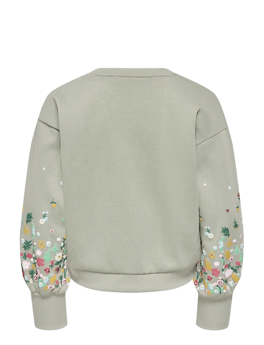 Kids Only - KOGBROOKE LS O-NECK FLOWER SWT NOOS GRL - dressipluusid - seagrass - 2