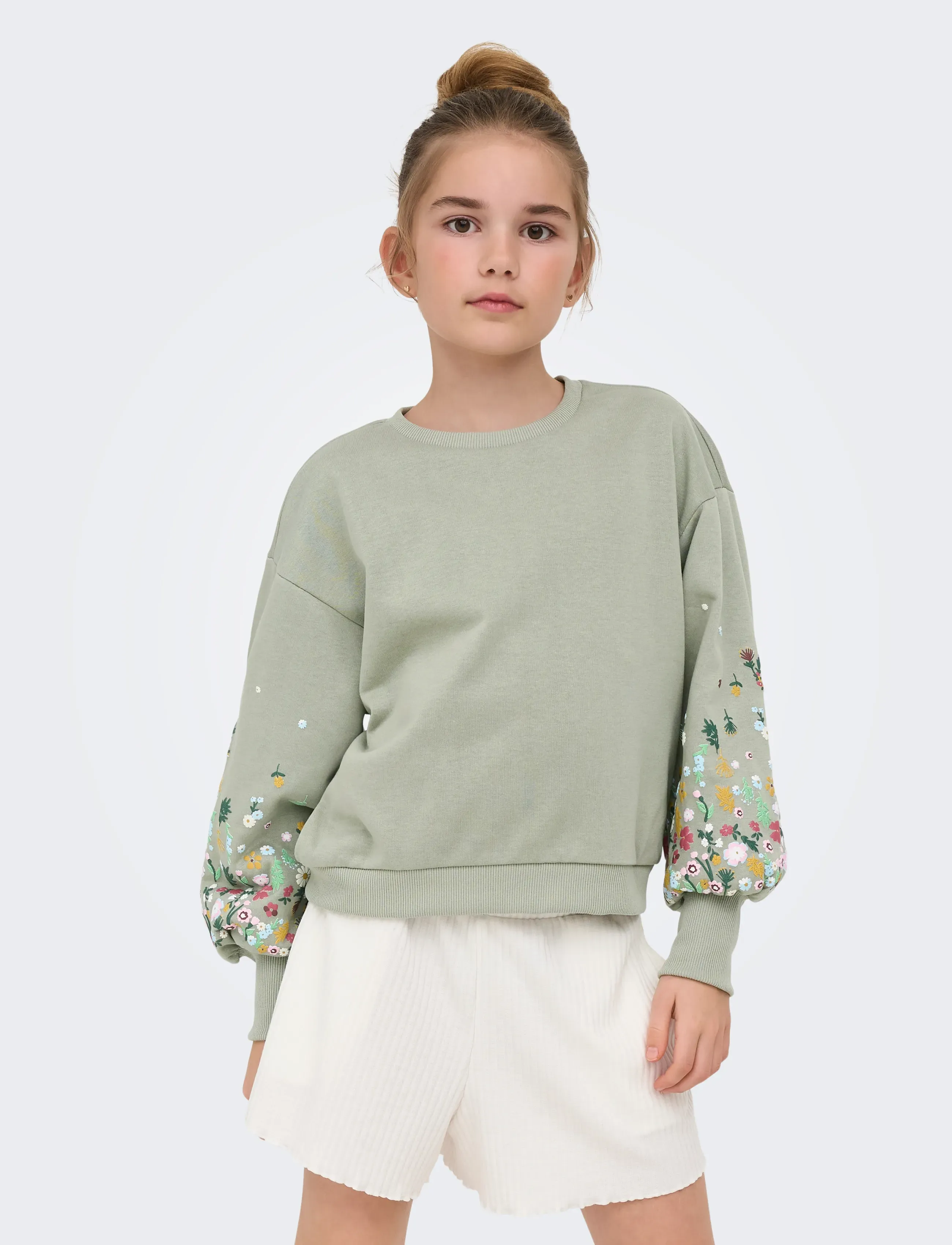 Kids Only KOGBROOKE LS O-NECK FLOWER SWT NOOS GRL - Topid - SEAGRASS / green