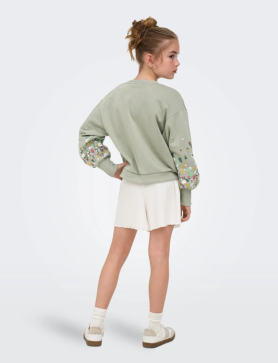 Kids Only - KOGBROOKE LS O-NECK FLOWER SWT NOOS GRL - dressipluusid - seagrass - 3