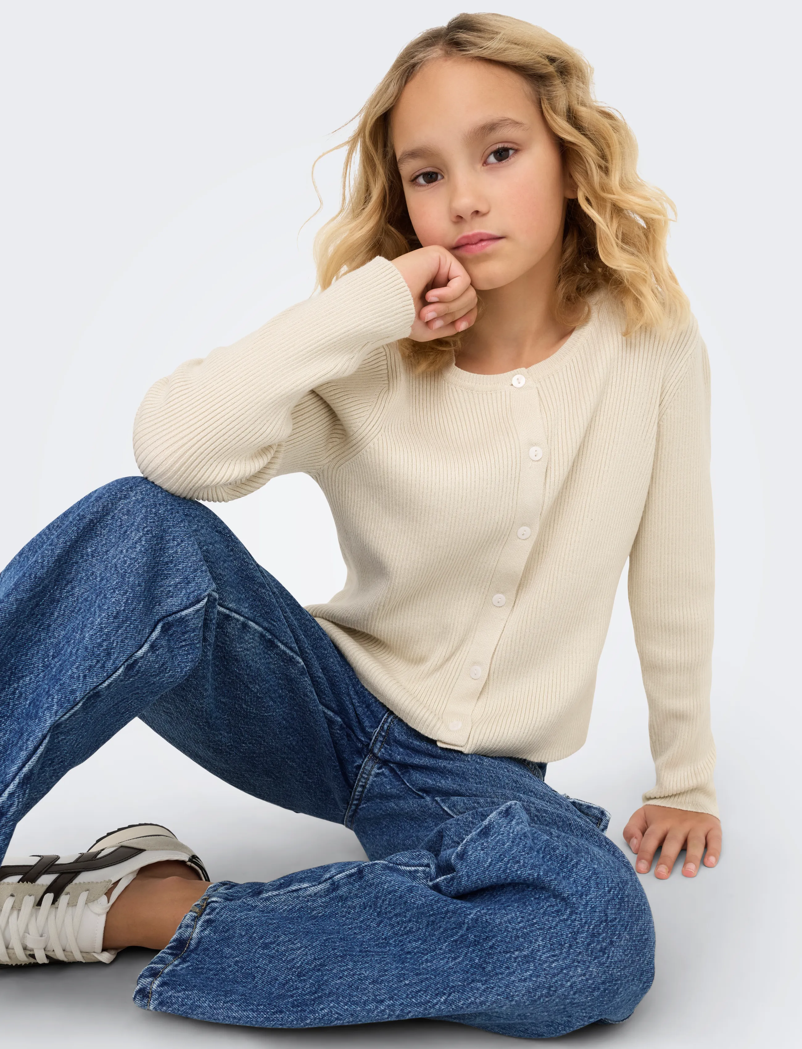 Kids Only - KOGNATASCHA LS O-NECK CARD CP KNT NOOS - cardigans - birch - 5