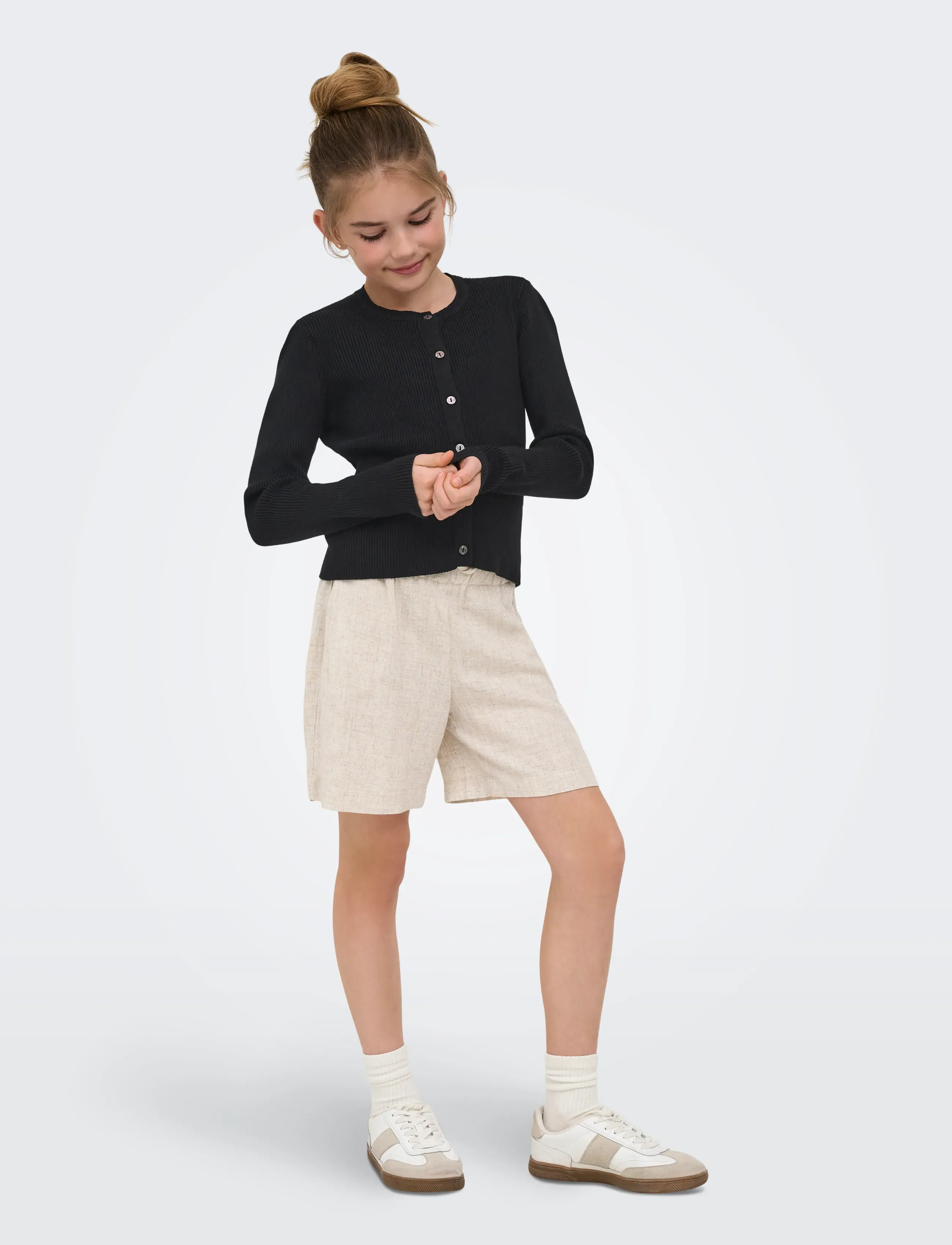 Kids Only - KOGNATASCHA LS O-NECK CARD CP KNT NOOS - cardigans - black - 4