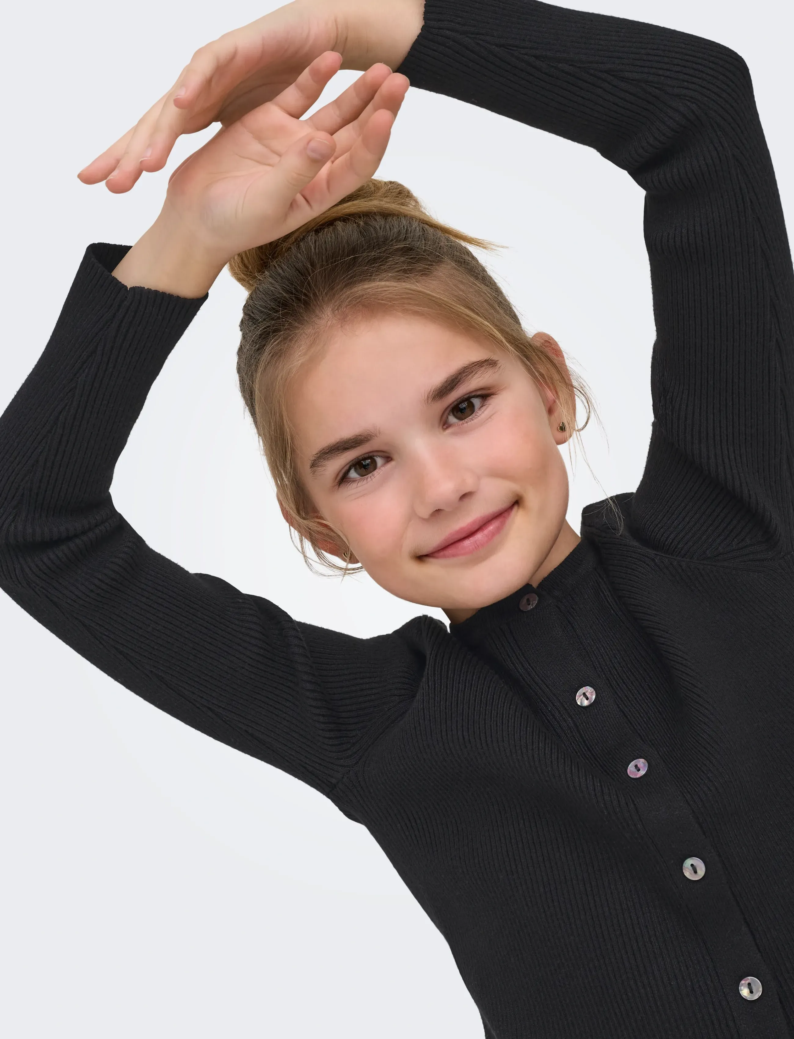 Kids Only - KOGNATASCHA LS O-NECK CARD CP KNT NOOS - cardigans - black - 5