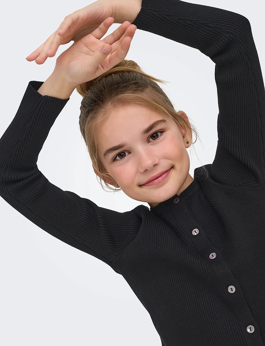 Kids Only - KOGNATASCHA LS O-NECK CARD CP KNT NOOS - kardiganid - black - 5