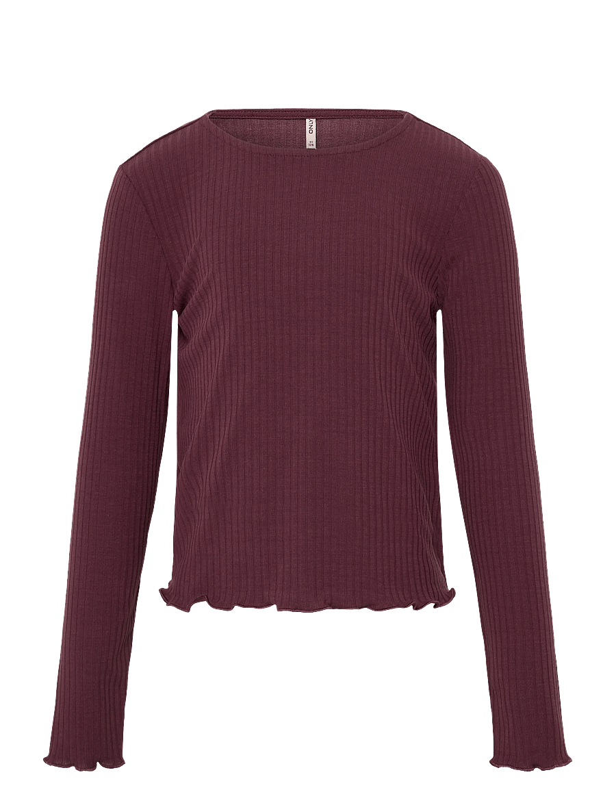 Kids Only - KMGTELLA LIFE L/S O-NECK TOP JRS - langærmede t-shirts - mauve wine - 0