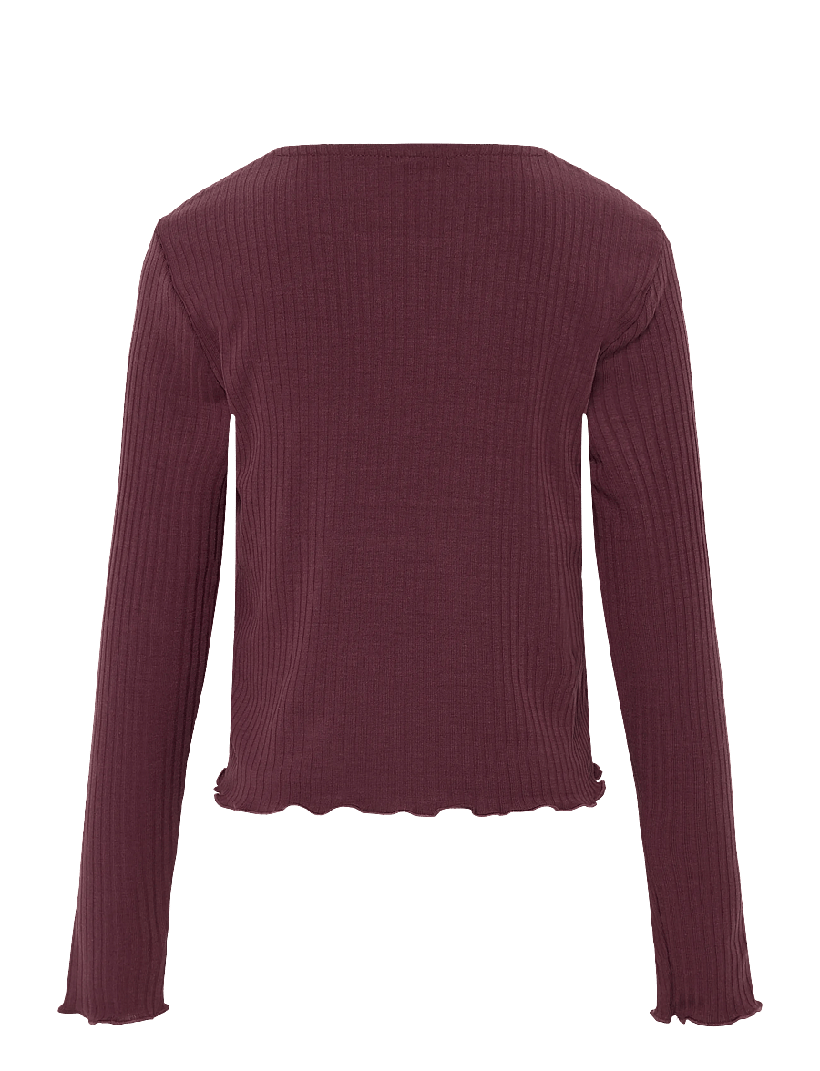 Kids Only - KMGTELLA LIFE L/S O-NECK TOP JRS - langærmede t-shirts - mauve wine - 1