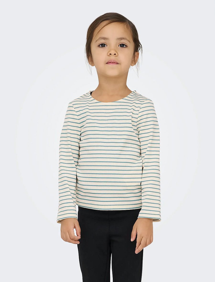Kids Only - KMGMAUDE LIFE STRIPE LS TOP JRS NOOS - langærmede t-shirts - birch - 0