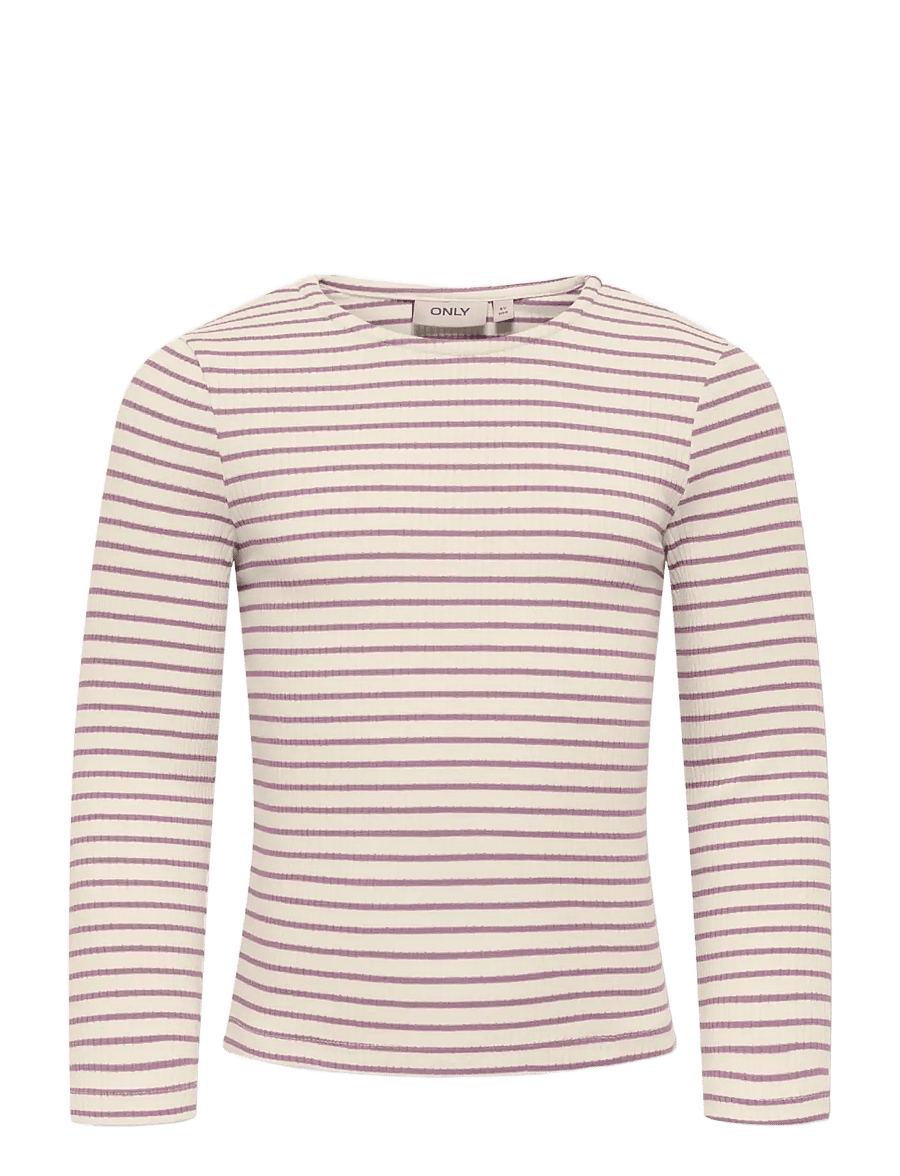 Kids Only - KMGMAUDE LIFE STRIPE LS TOP JRS NOOS - långärmade t-shirts - birch - 1