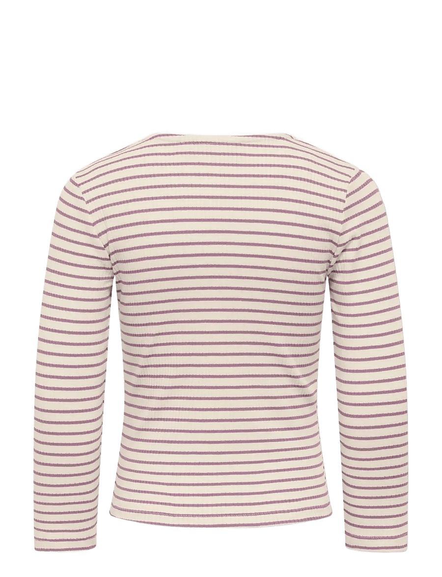Kids Only - KMGMAUDE LIFE STRIPE LS TOP JRS NOOS - långärmade t-shirts - birch - 2