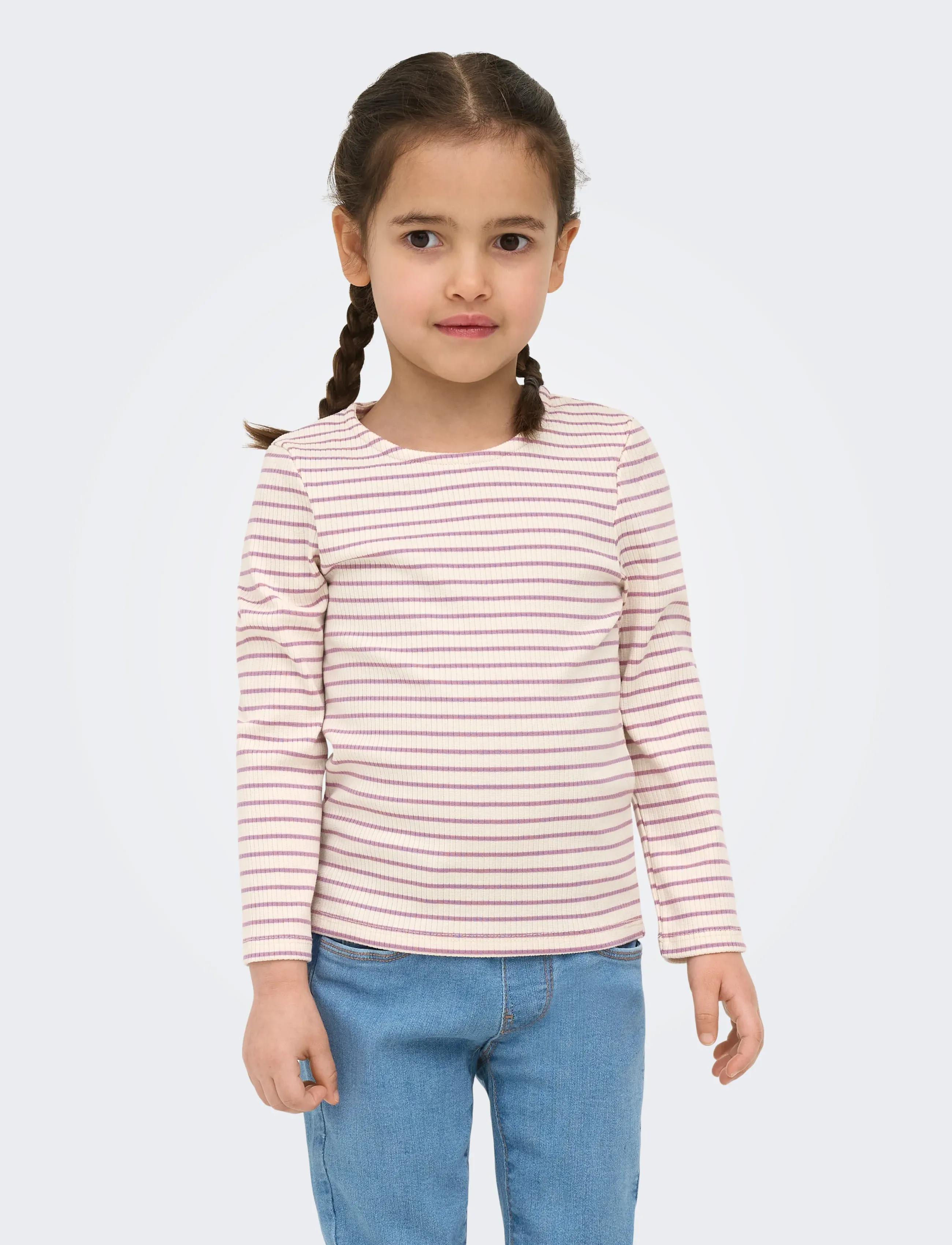 Kids Only KMGMAUDE LIFE STRIPE LS TOP JRS NOOS - Toppe og t-shirts - BIRCH / cream