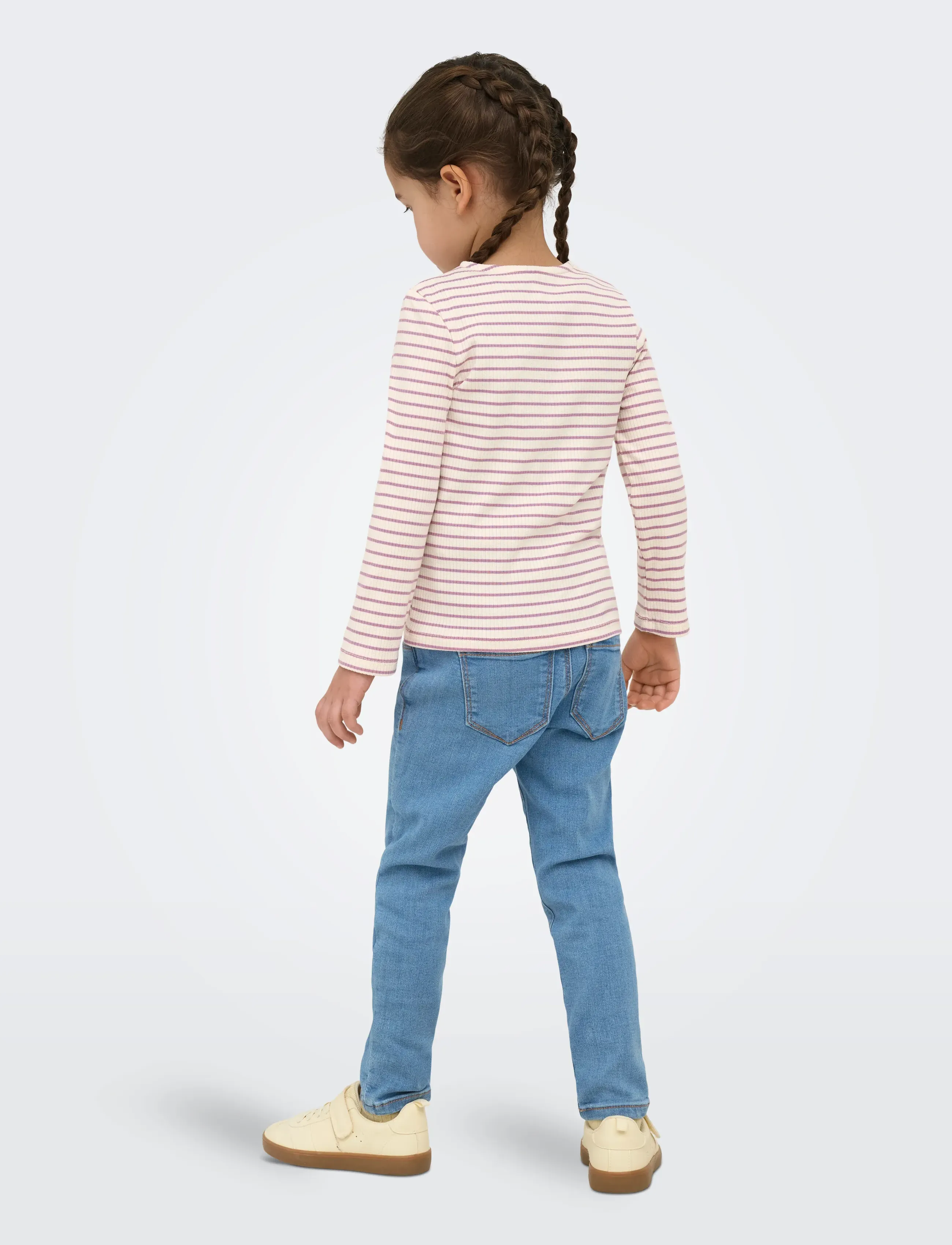 Kids Only - KMGMAUDE LIFE STRIPE LS TOP JRS NOOS - långärmade t-shirts - birch - 3