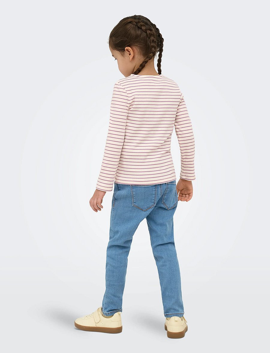 Kids Only - KMGMAUDE LIFE STRIPE LS TOP JRS NOOS - långärmade t-shirts - birch - 3