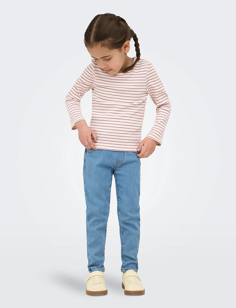 Kids Only - KMGMAUDE LIFE STRIPE LS TOP JRS NOOS - långärmade t-shirts - birch - 4