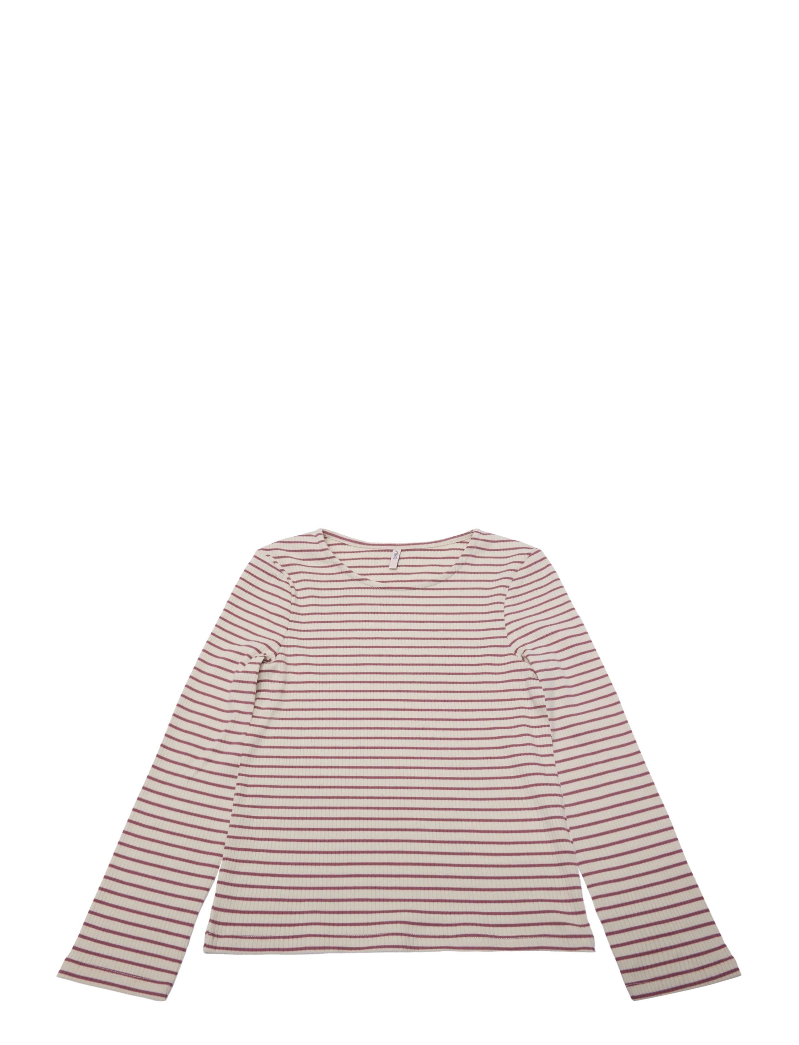 Kids Only KMGMAUDE LIFE STRIPE LS TOP JRS NOOS - Oberteile & T-Shirts - OATMEAL / beige