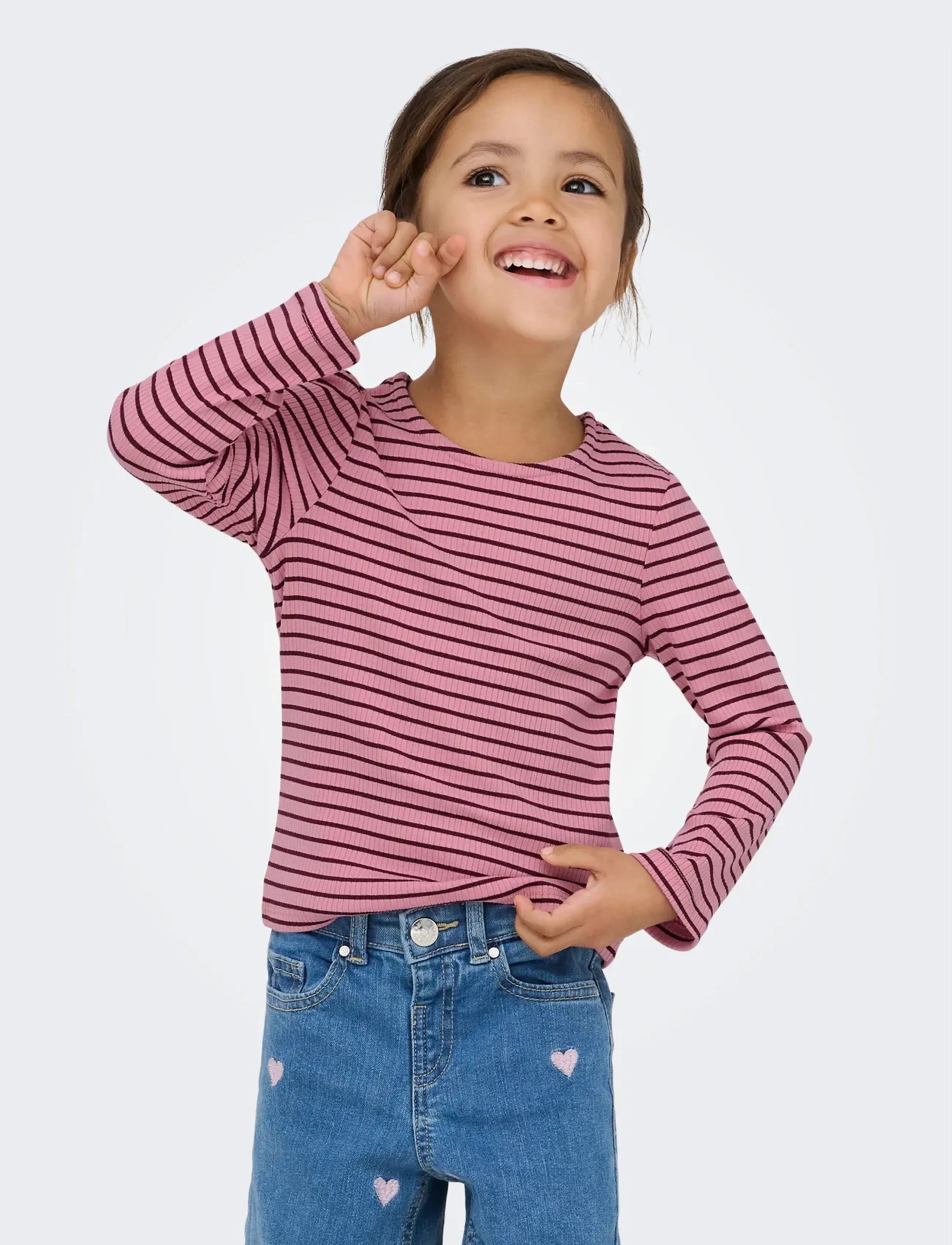 Kids Only - KMGMAUDE LIFE STRIPE LS TOP JRS NOOS - langærmede t-shirts - sea pink - 0