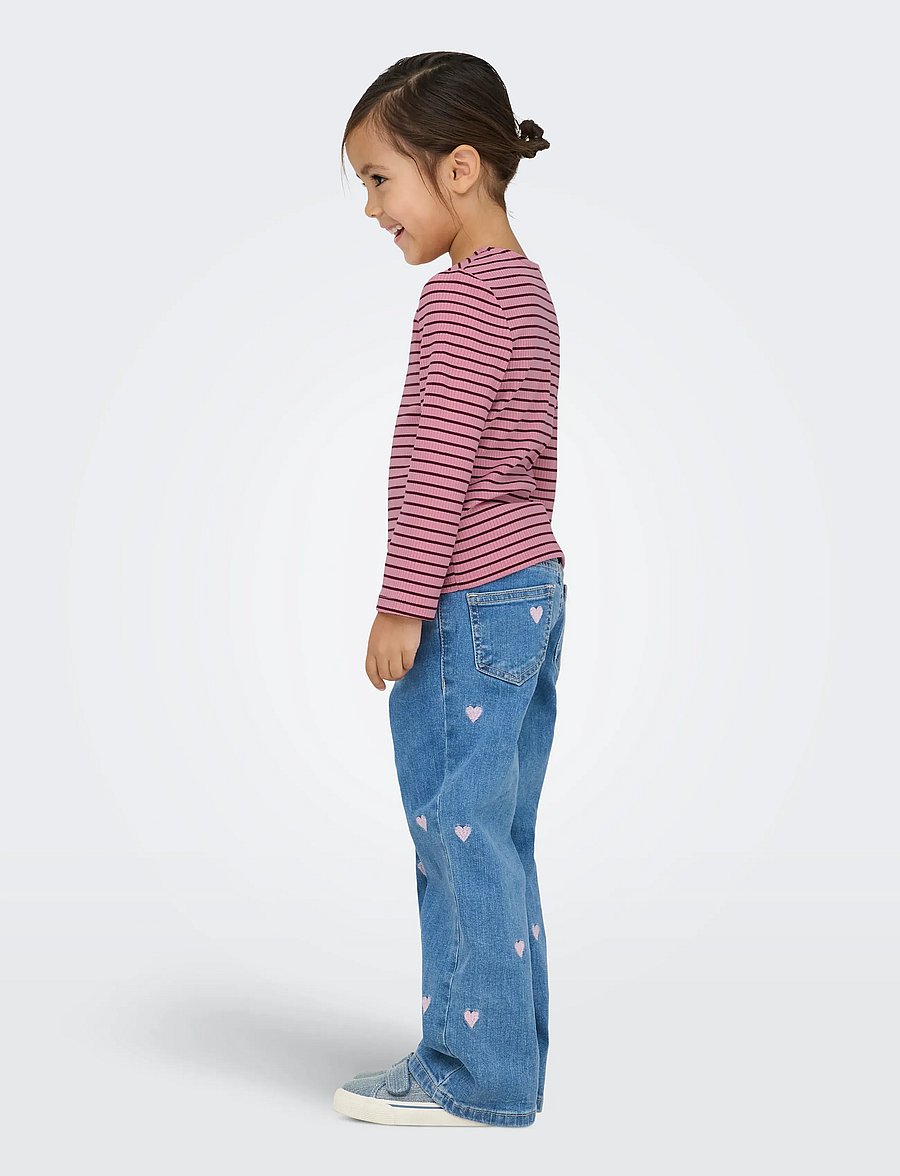 Kids Only - KMGMAUDE LIFE STRIPE LS TOP JRS NOOS - langærmede t-shirts - sea pink - 3