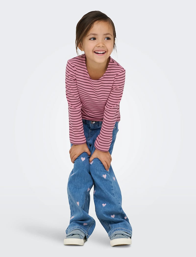 Kids Only - KMGMAUDE LIFE STRIPE LS TOP JRS NOOS - t-shirts à manches longues - sea pink - 4