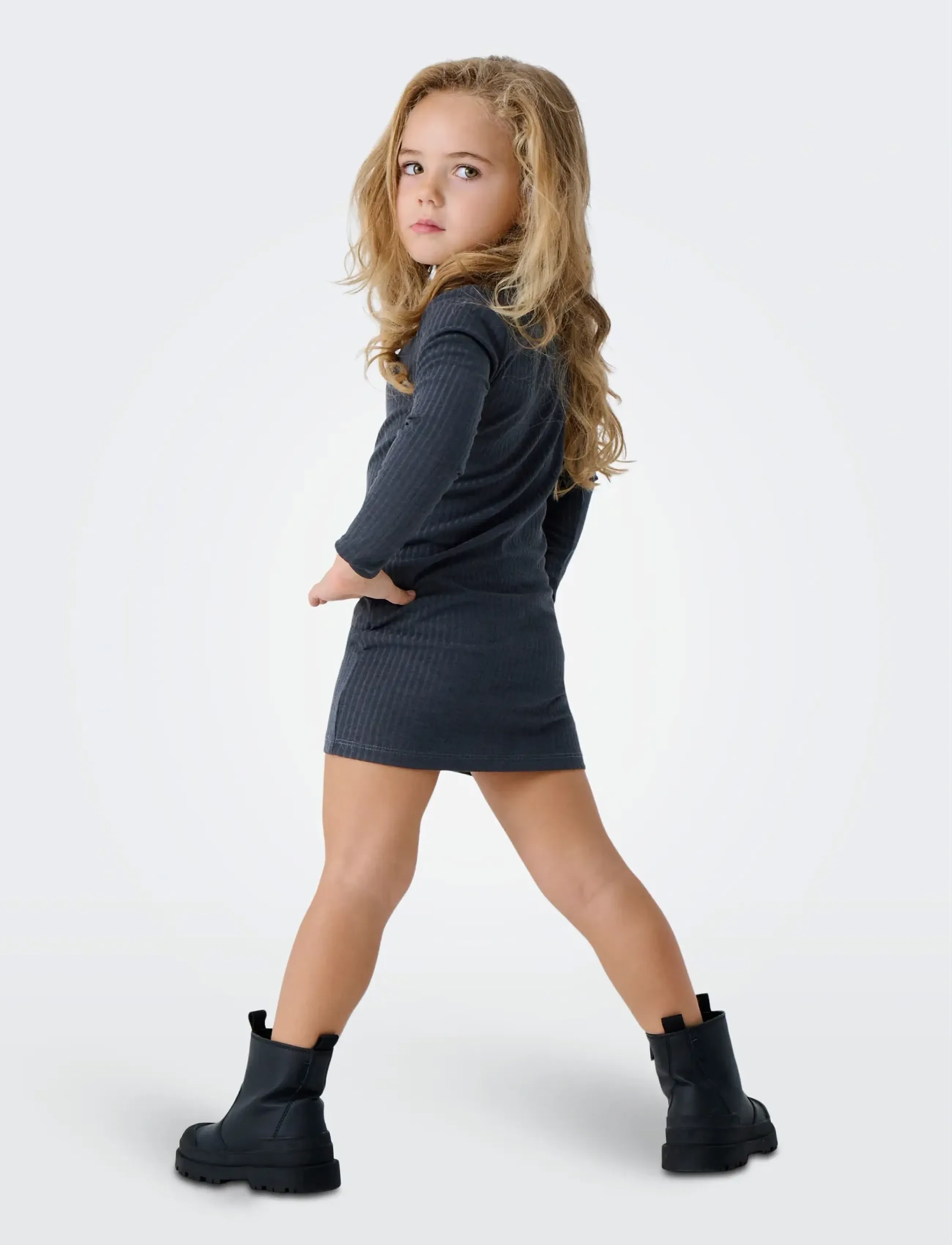 Kids Only - KMGTELLA LIFE SOLID L/S DRESS JRS - langærmede hverdagskjoler - ombre blue - 3