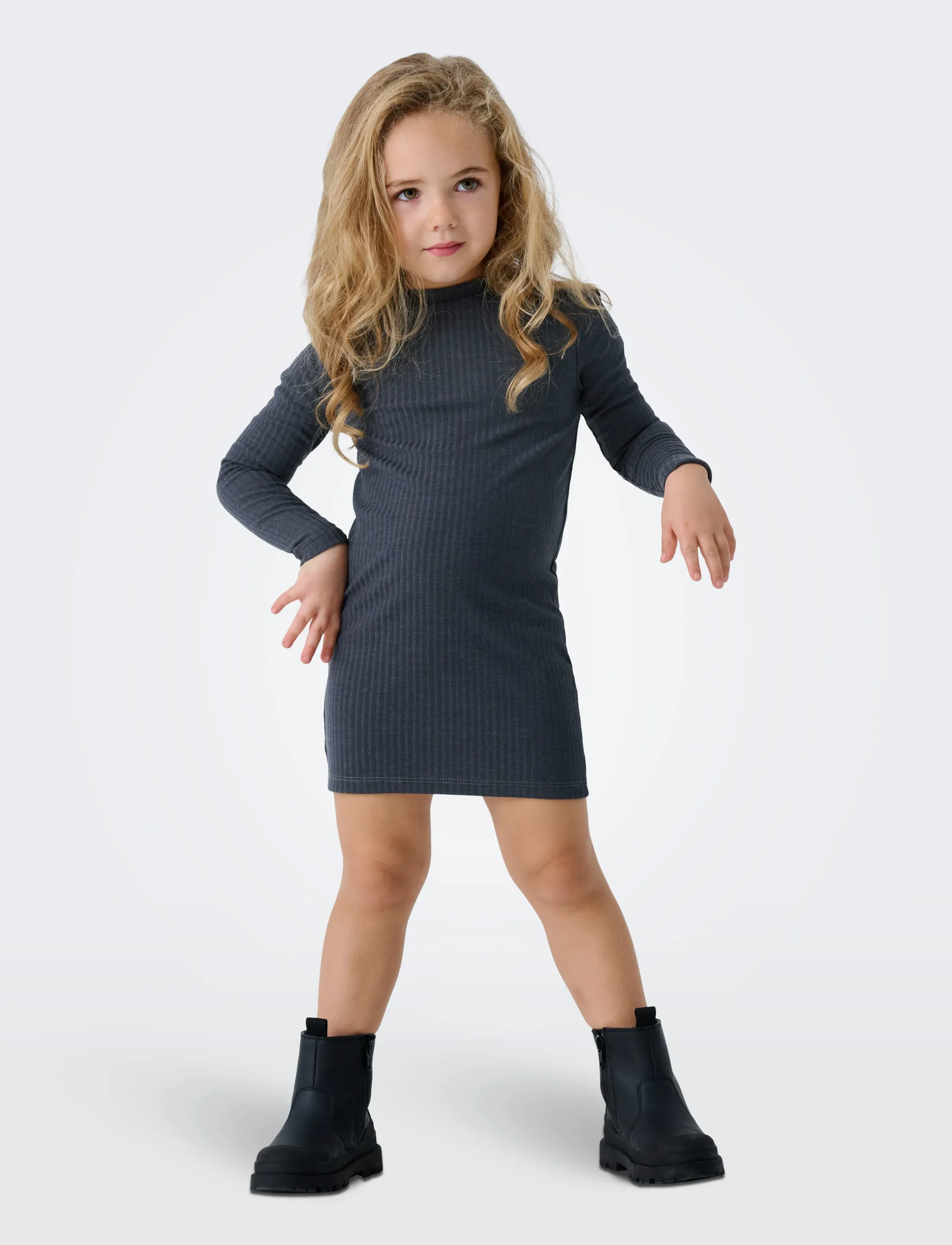 Kids Only - KMGTELLA LIFE SOLID L/S DRESS JRS - langærmede hverdagskjoler - ombre blue - 4