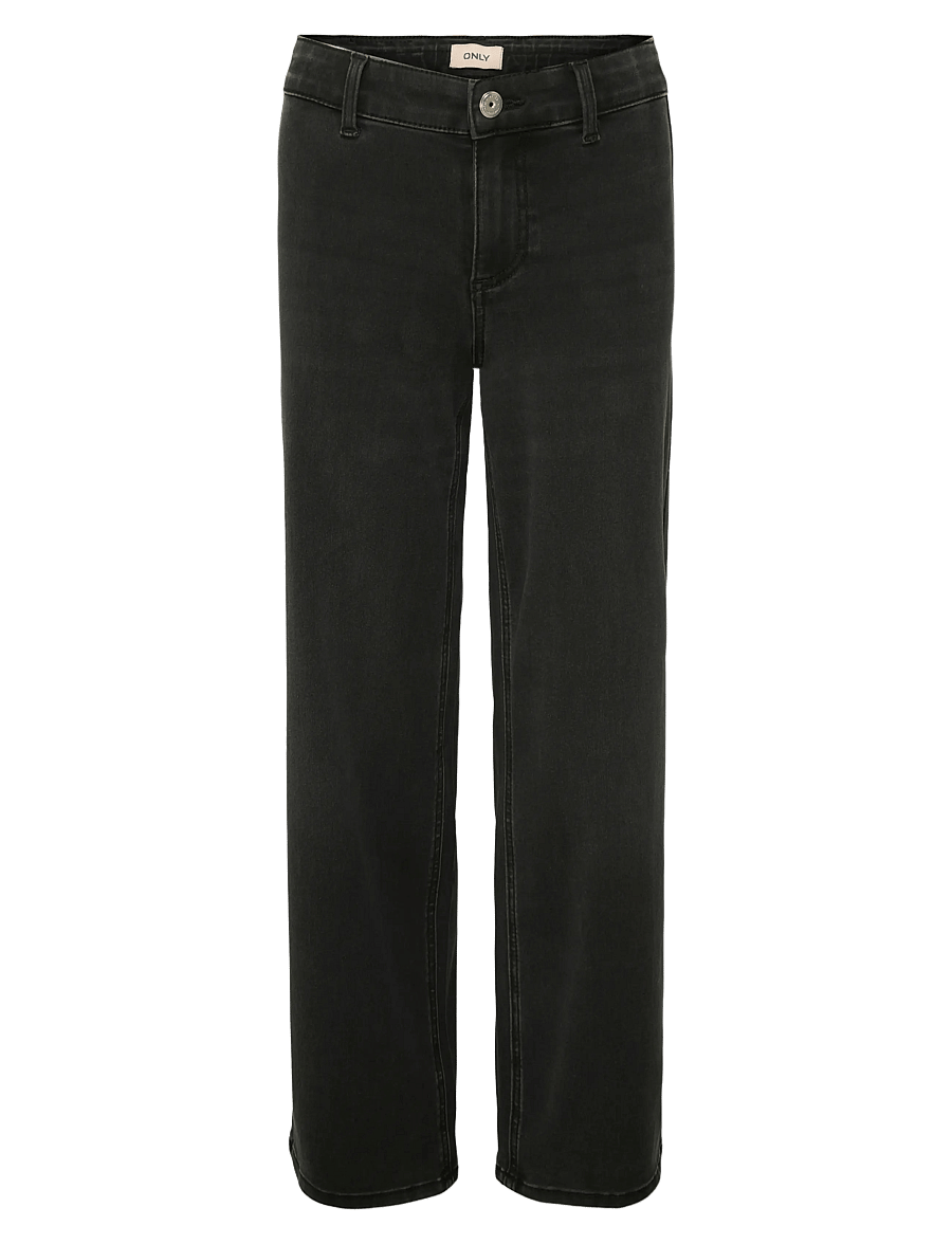 Kids Only - KOGSYLVIE CLEAN WIDE LEG WB DNM PIM - hosen mit weitem bein - washed black - 0