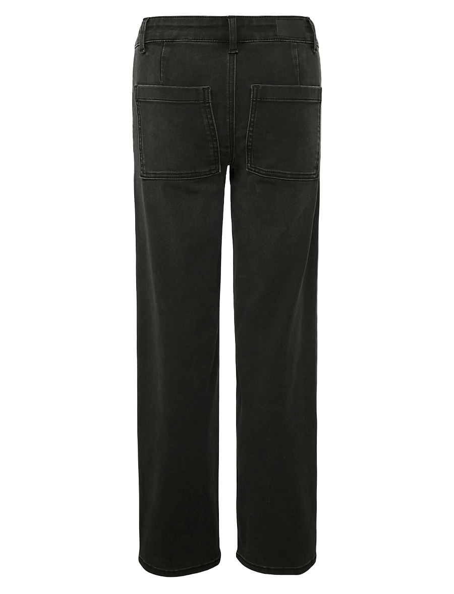 Kids Only - KOGSYLVIE CLEAN WIDE LEG WB DNM PIM - hosen mit weitem bein - washed black - 1