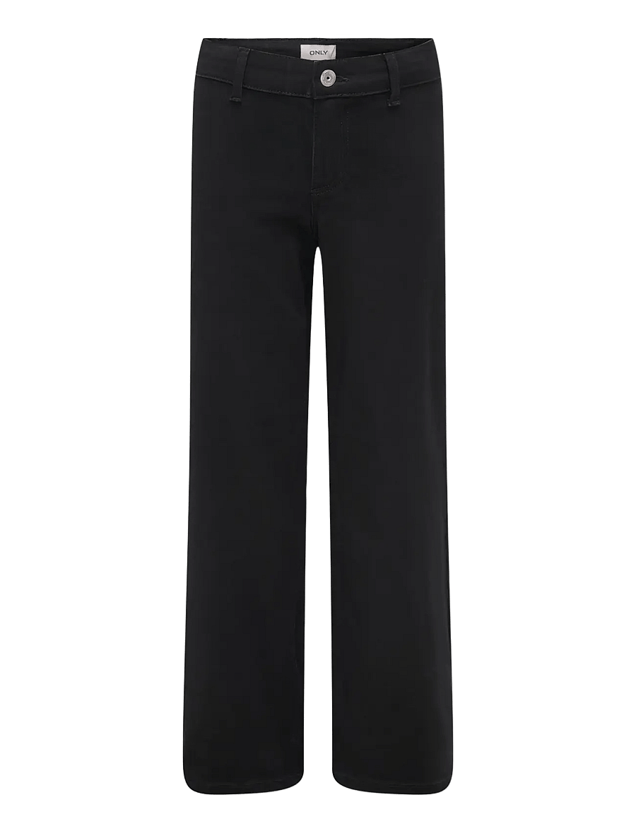 Kids Only - KOGSYLVIE CLEAN WIDE LEG BLACK DNM PIM - hosen mit weitem bein - black - 0