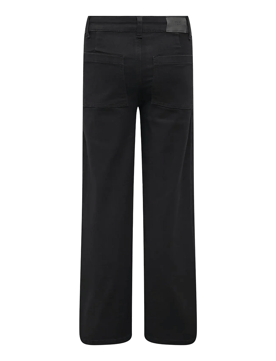 Kids Only - KOGSYLVIE CLEAN WIDE LEG BLACK DNM PIM - hosen mit weitem bein - black - 1